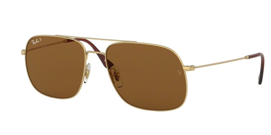 Ray-Ban ANDREA RB3595 Square Sunglasses  901383-RUBBER GOLD 59-17-145 - Color Map gold