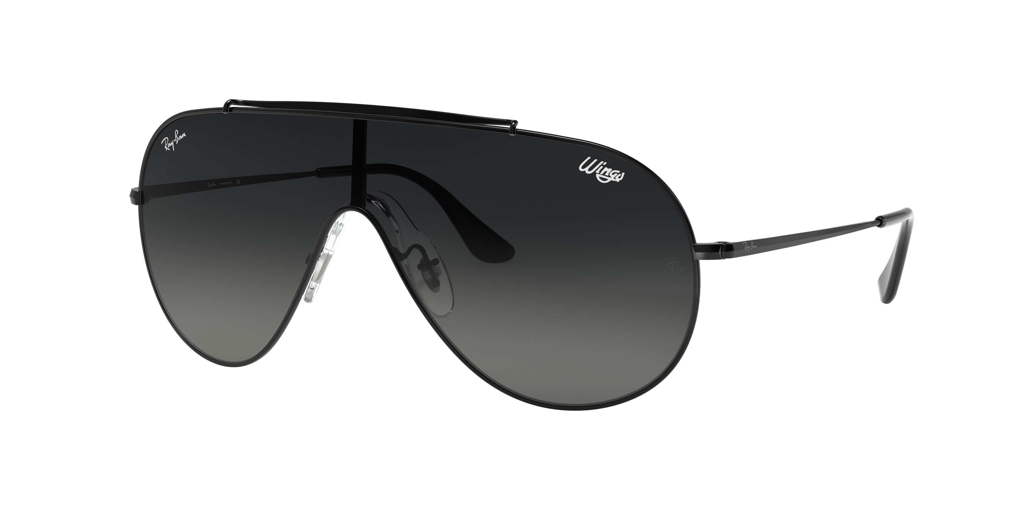 Ray-Ban WINGS RB3597 Pilot Sunglasses  002/11-Black 33-140-133 - Color Map Black