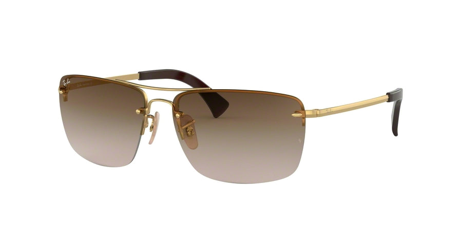 Ray-Ban RB3607 Square Sunglasses  001/13-GOLD 61-15-140 - Color Map gold