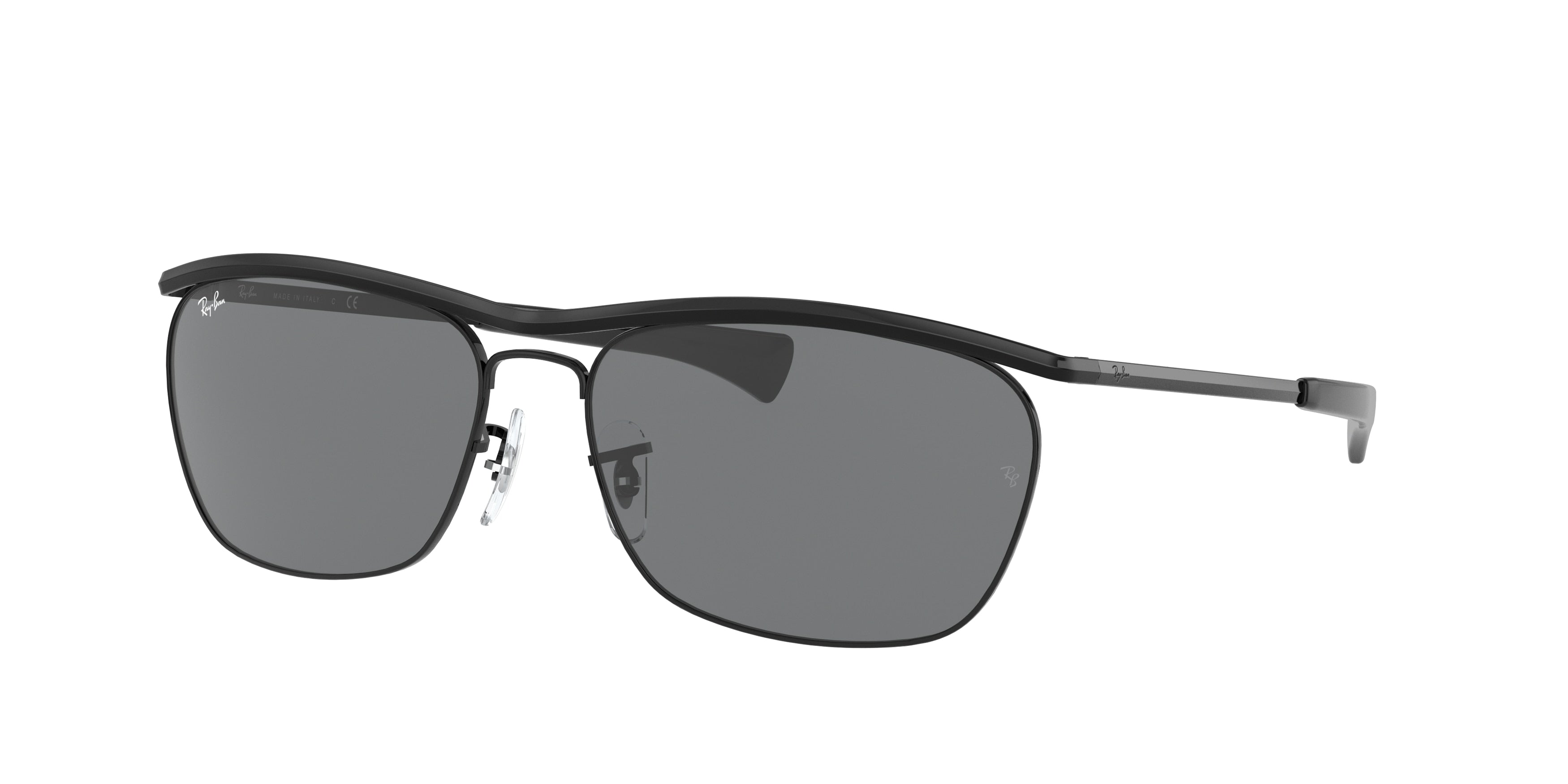 Ray-Ban OLYMPIAN II DELUXE RB3619 Pillow Sunglasses  002/B1-Black 60-140-16 - Color Map Black