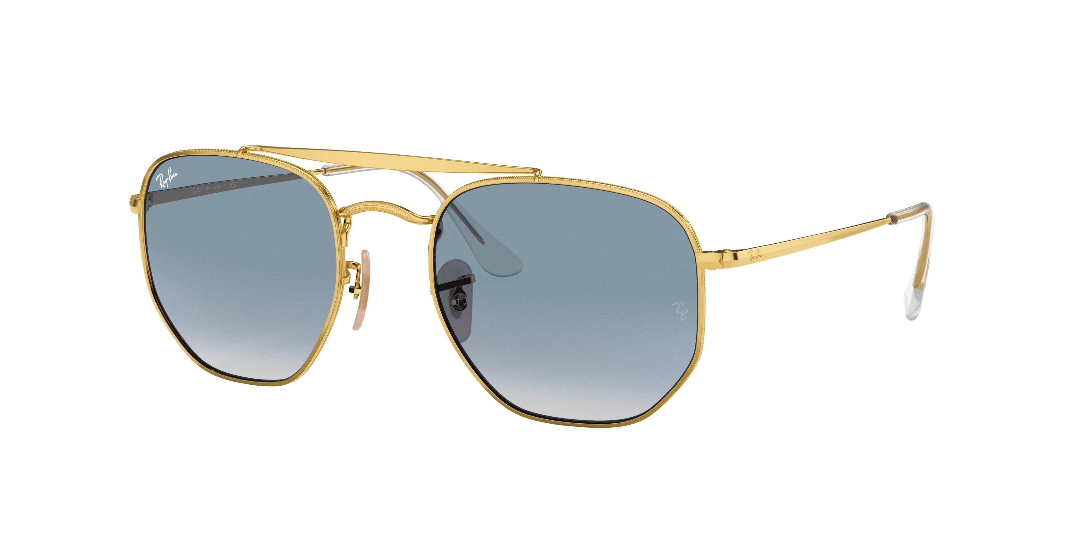 Ray-Ban THE MARSHAL RB3648 Irregular Sunglasses  001/3F-Gold 53-145-21 - Color Map Gold