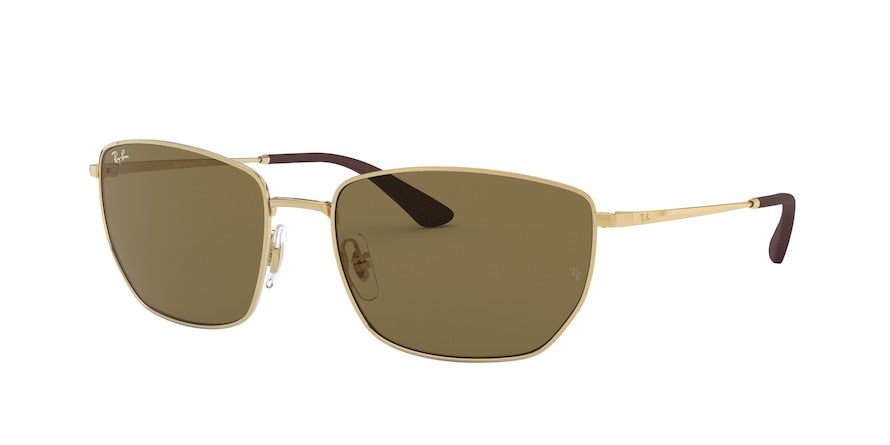 Ray-Ban RB3653 Square Sunglasses  001/73-GOLD 60-18-145 - Color Map gold