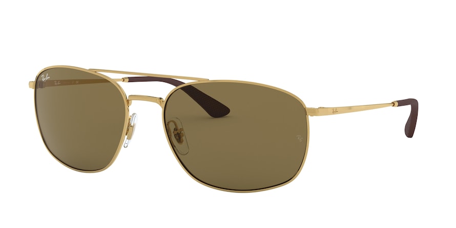 Ray-Ban RB3654 Square Sunglasses  001/73-GOLD 60-18-145 - Color Map gold