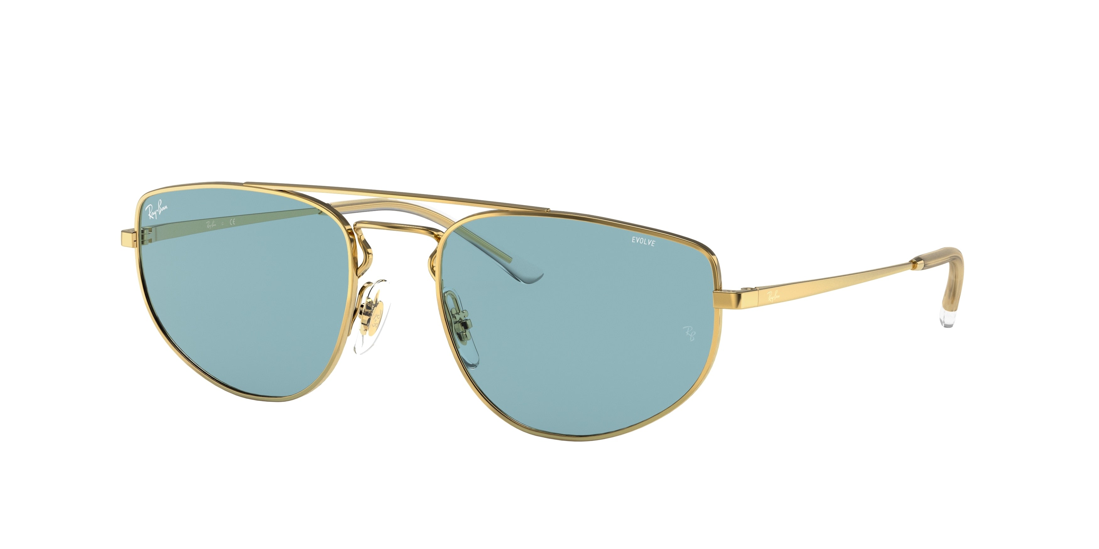 Ray-Ban RB3668 Rectangle Sunglasses  001/Q2-Gold 55-140-19 - Color Map Gold