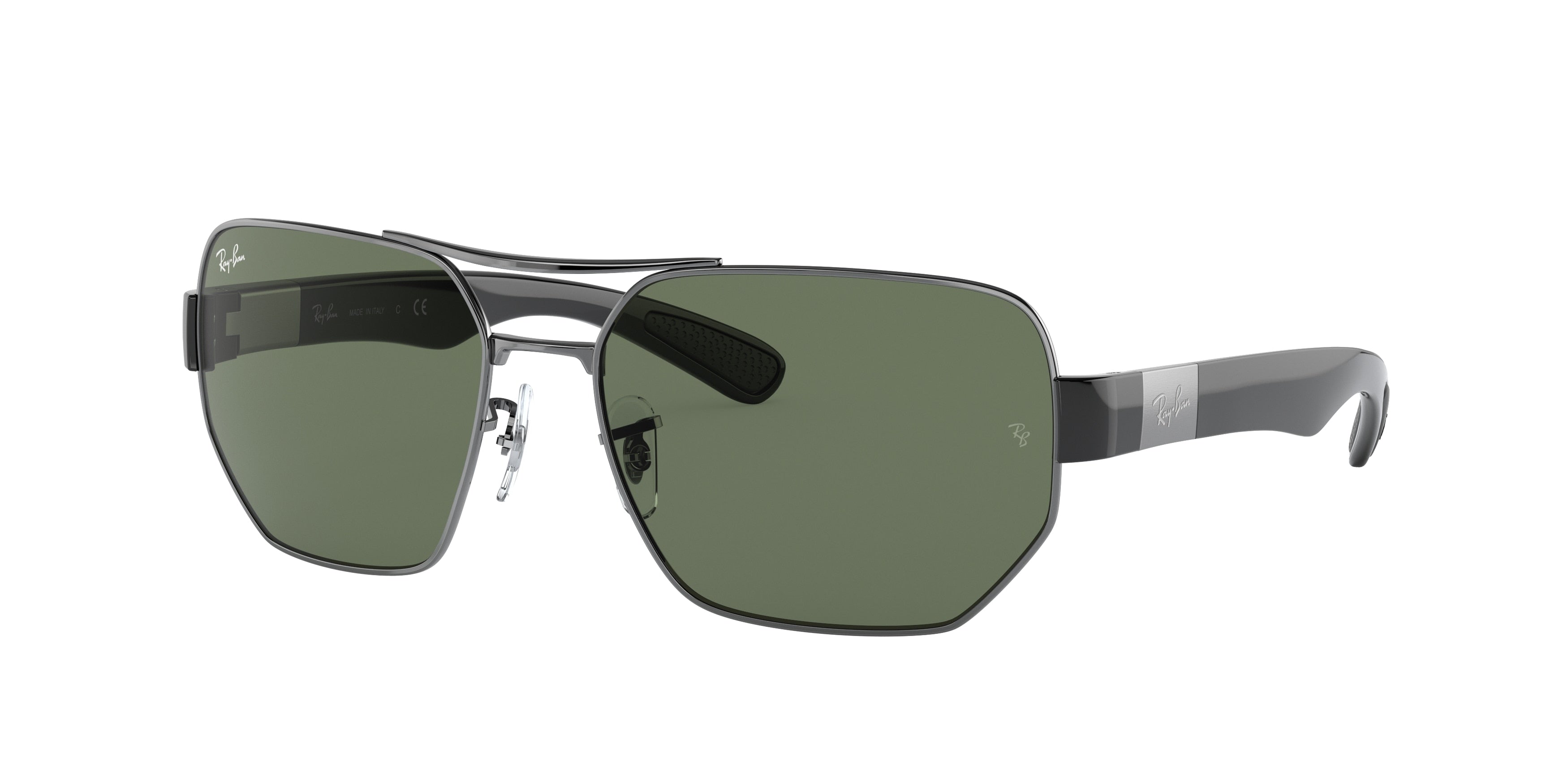 Ray-Ban RB3672 Irregular Sunglasses  004/71-Gunmetal 60-135-17 - Color Map Grey