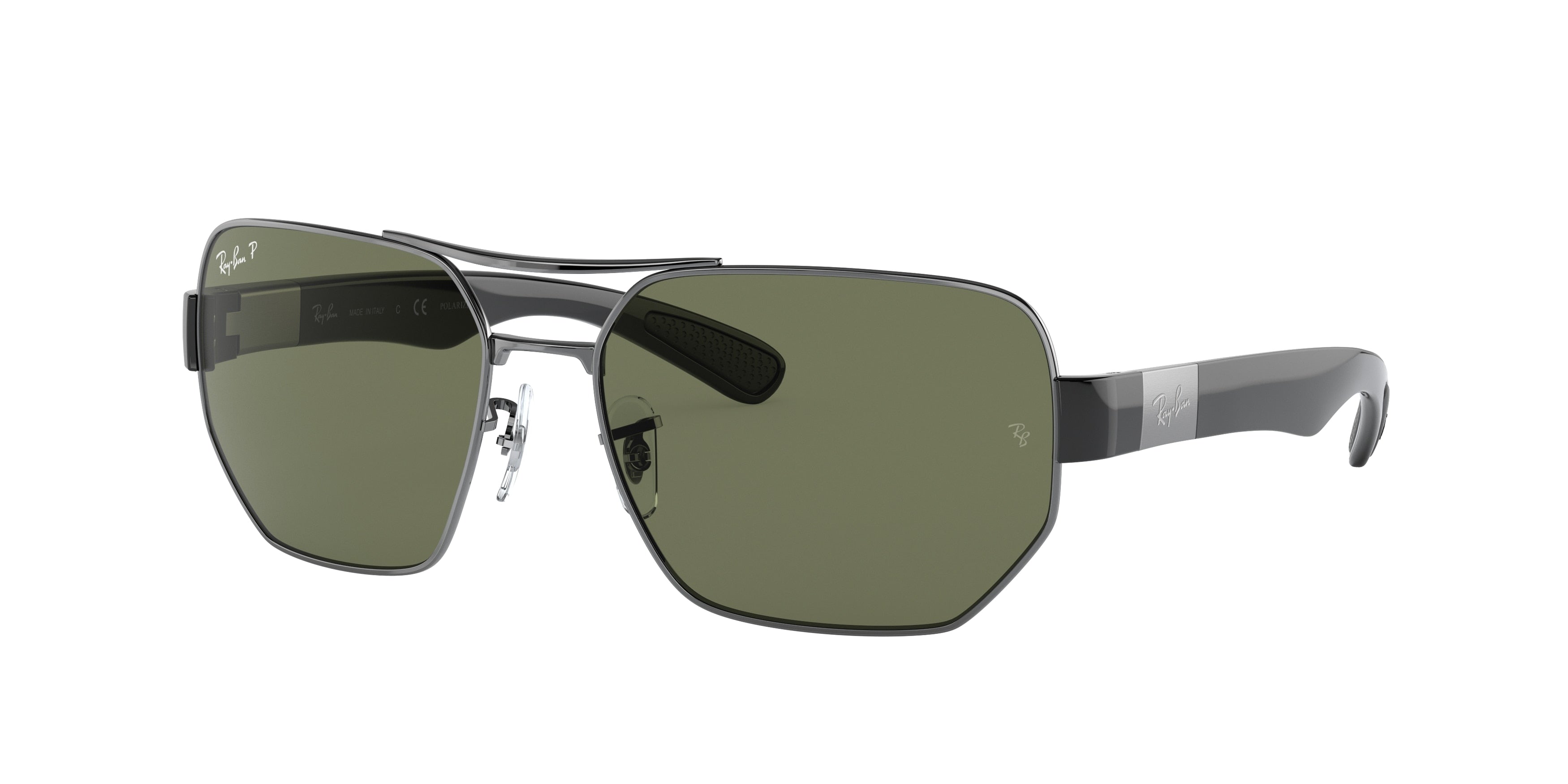 Ray-Ban RB3672 Irregular Sunglasses  004/9A-Gunmetal 60-135-17 - Color Map Grey