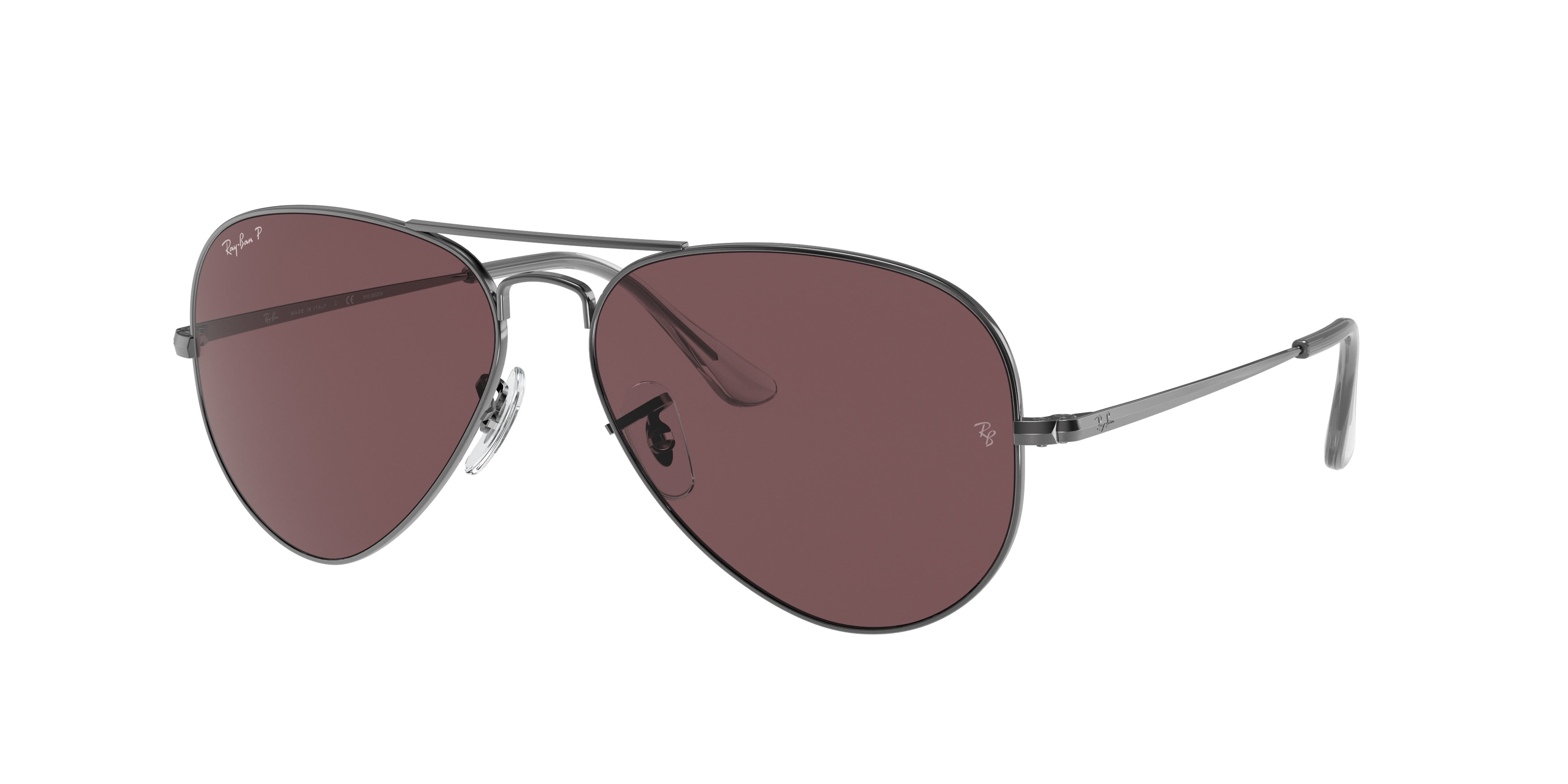 Ray-Ban AVIATOR METAL II RB3689 Pilot Sunglasses  004/AF-Gunmetal 61-140-14 - Color Map Grey