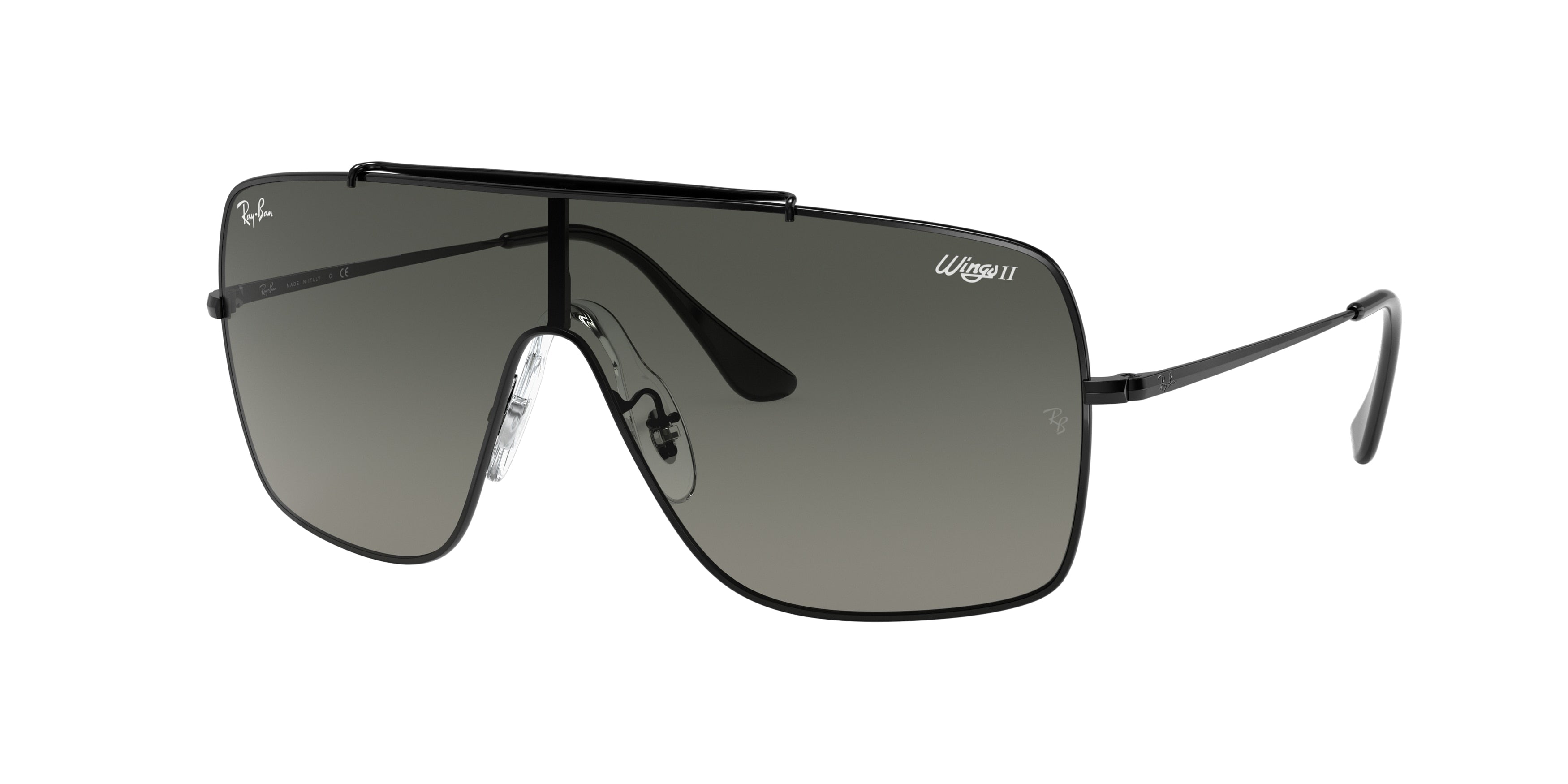 Ray-Ban WINGS II RB3697 Square Sunglasses  002/11-Black 35-140-135 - Color Map Black