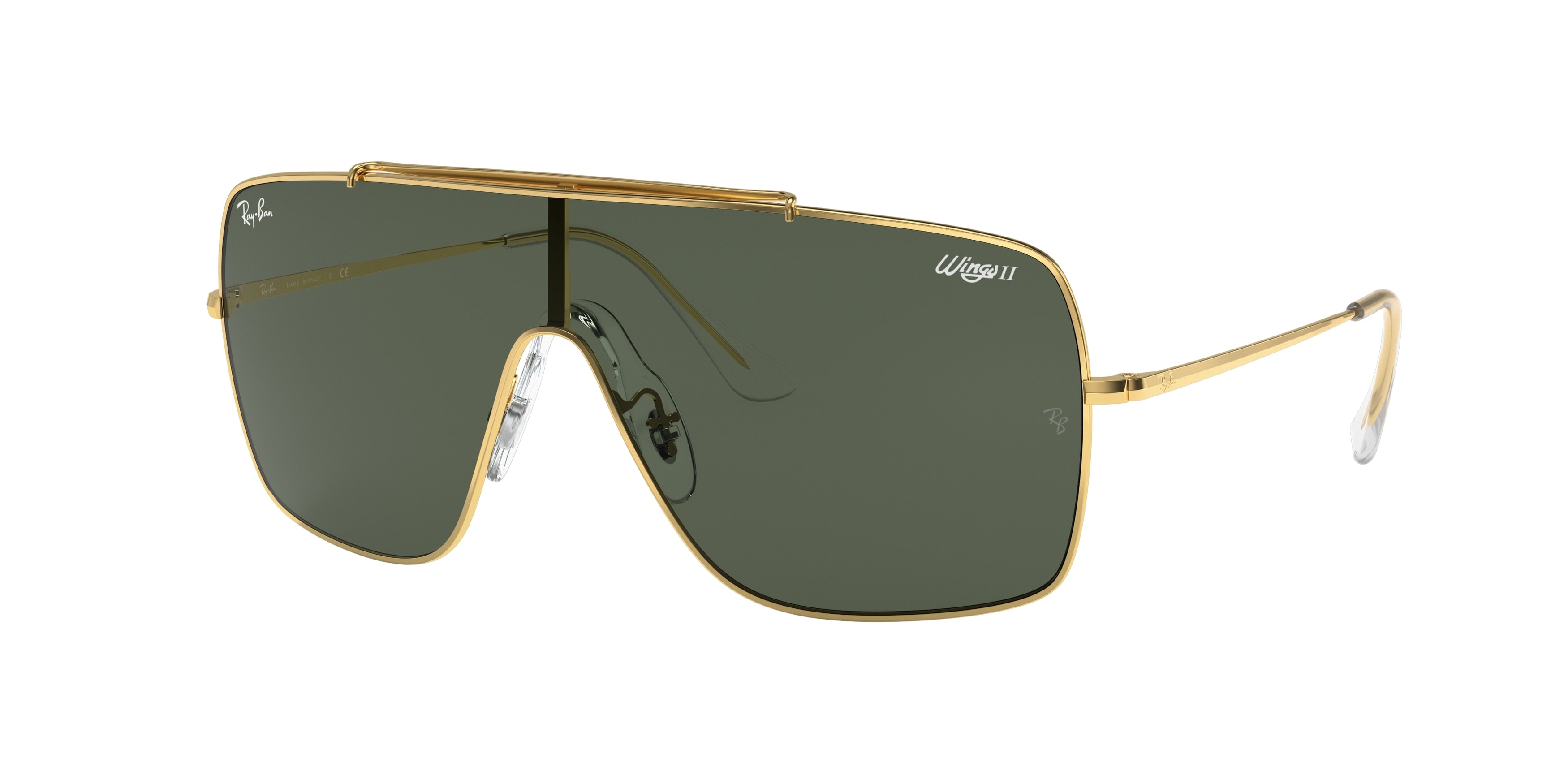 Ray-Ban WINGS II RB3697 Square Sunglasses  905071-Gold 35-140-135 - Color Map Gold