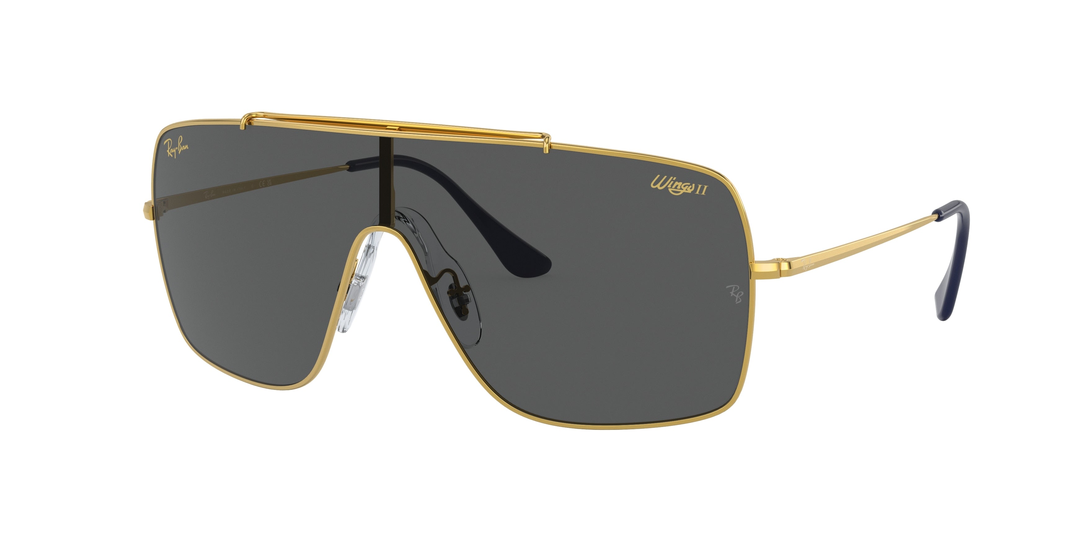 Ray-Ban WINGS II RB3697 Square Sunglasses  924687-Gold 35-140-135 - Color Map Gold