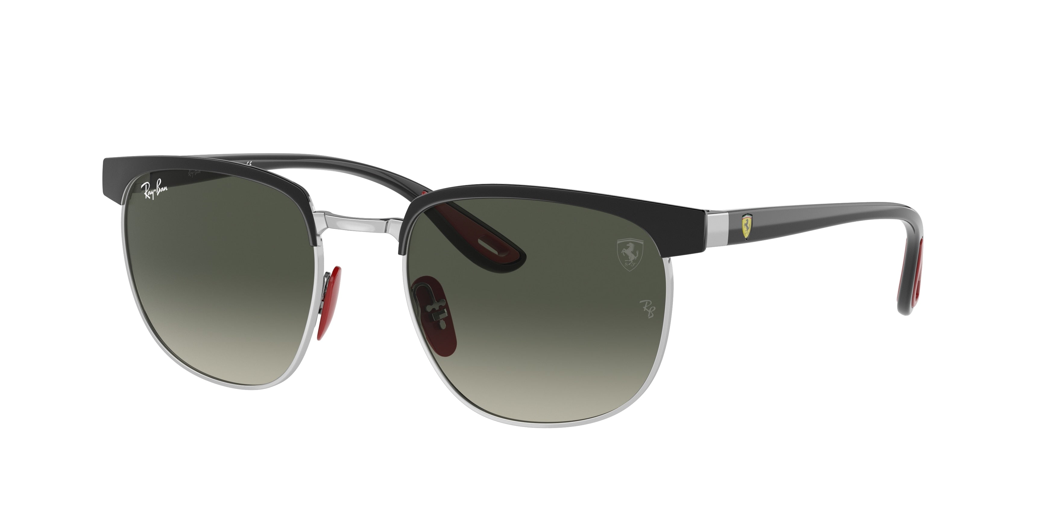 Ray-Ban RB3698M Square Sunglasses  F06071-Black On Silver 53-145-20 - Color Map Black