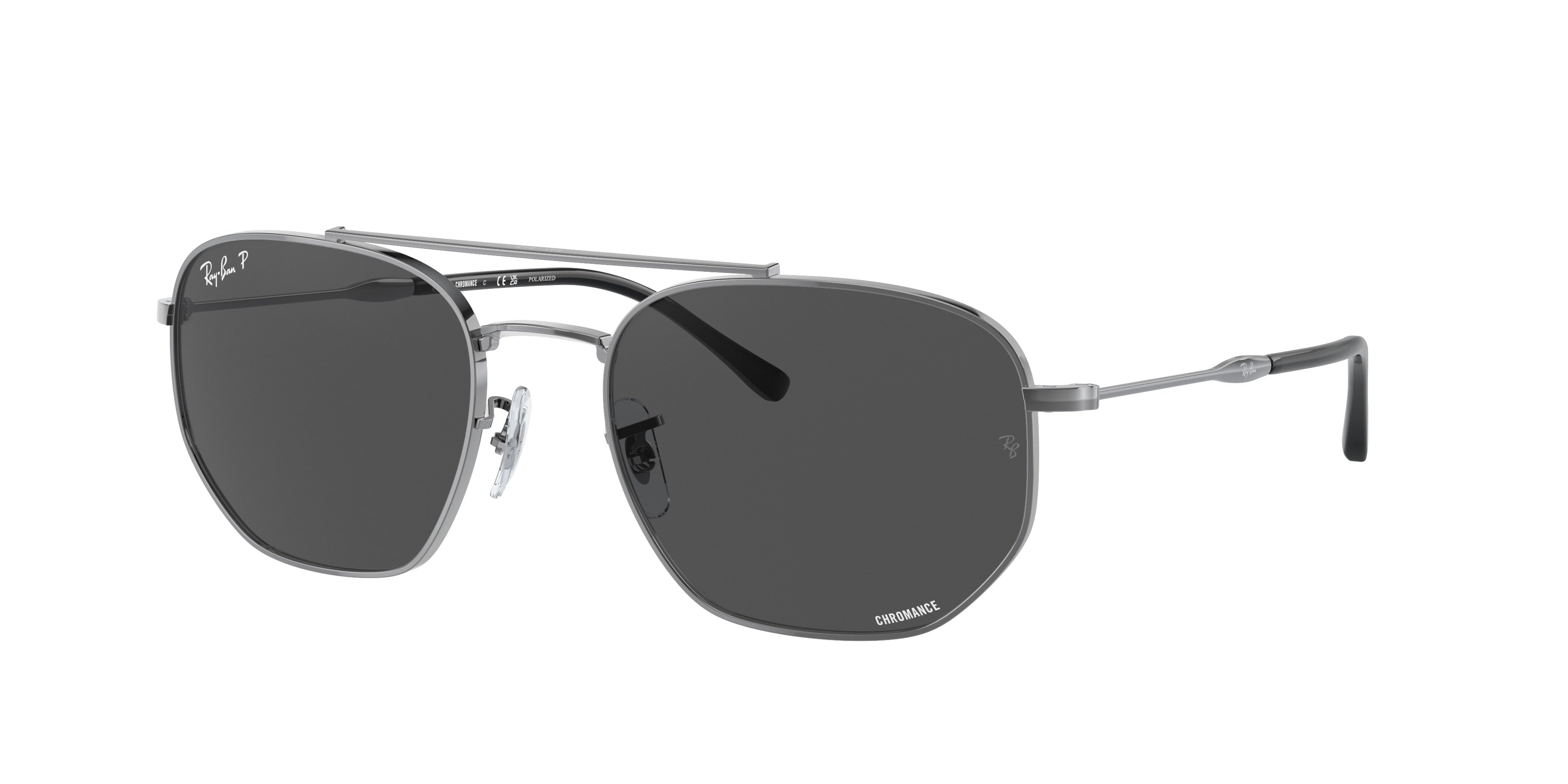 Ray-Ban RB3707 Irregular Sunglasses  004/K8-Gunmetal 57-145-20 - Color Map Grey