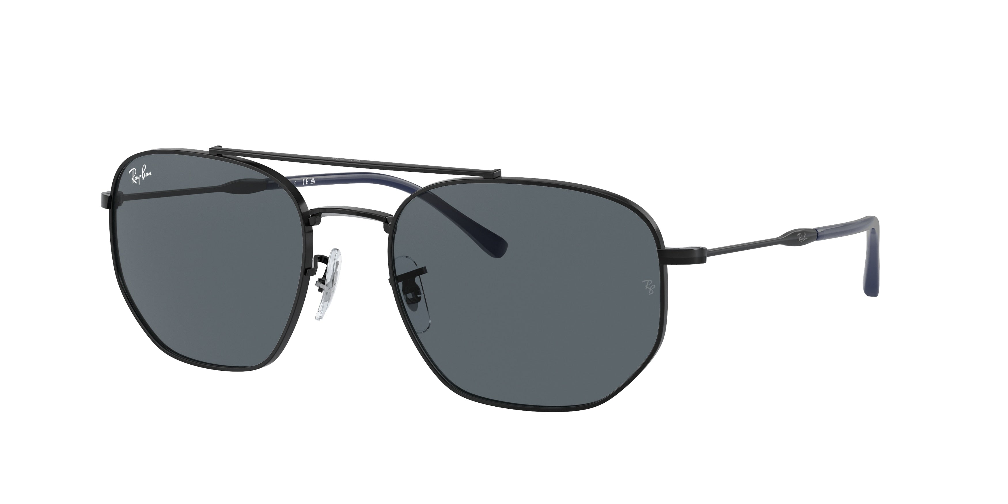 Ray-Ban RB3707 Irregular Sunglasses  9257R5-Black 57-145-20 - Color Map Black