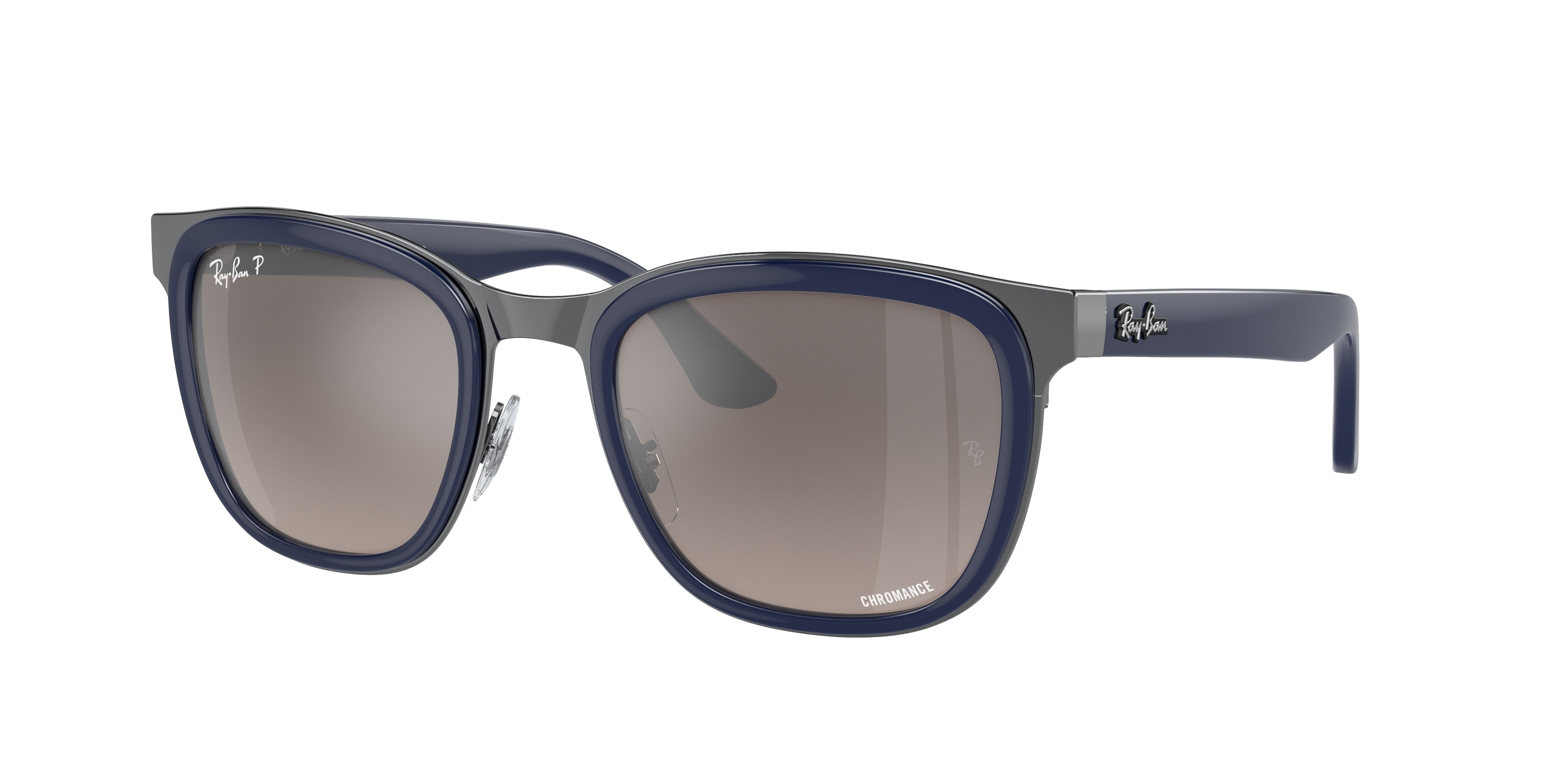 Ray-Ban CLYDE RB3709 Square Sunglasses  004/5J-Blue On Gunmetal 53-140-22 - Color Map Blue