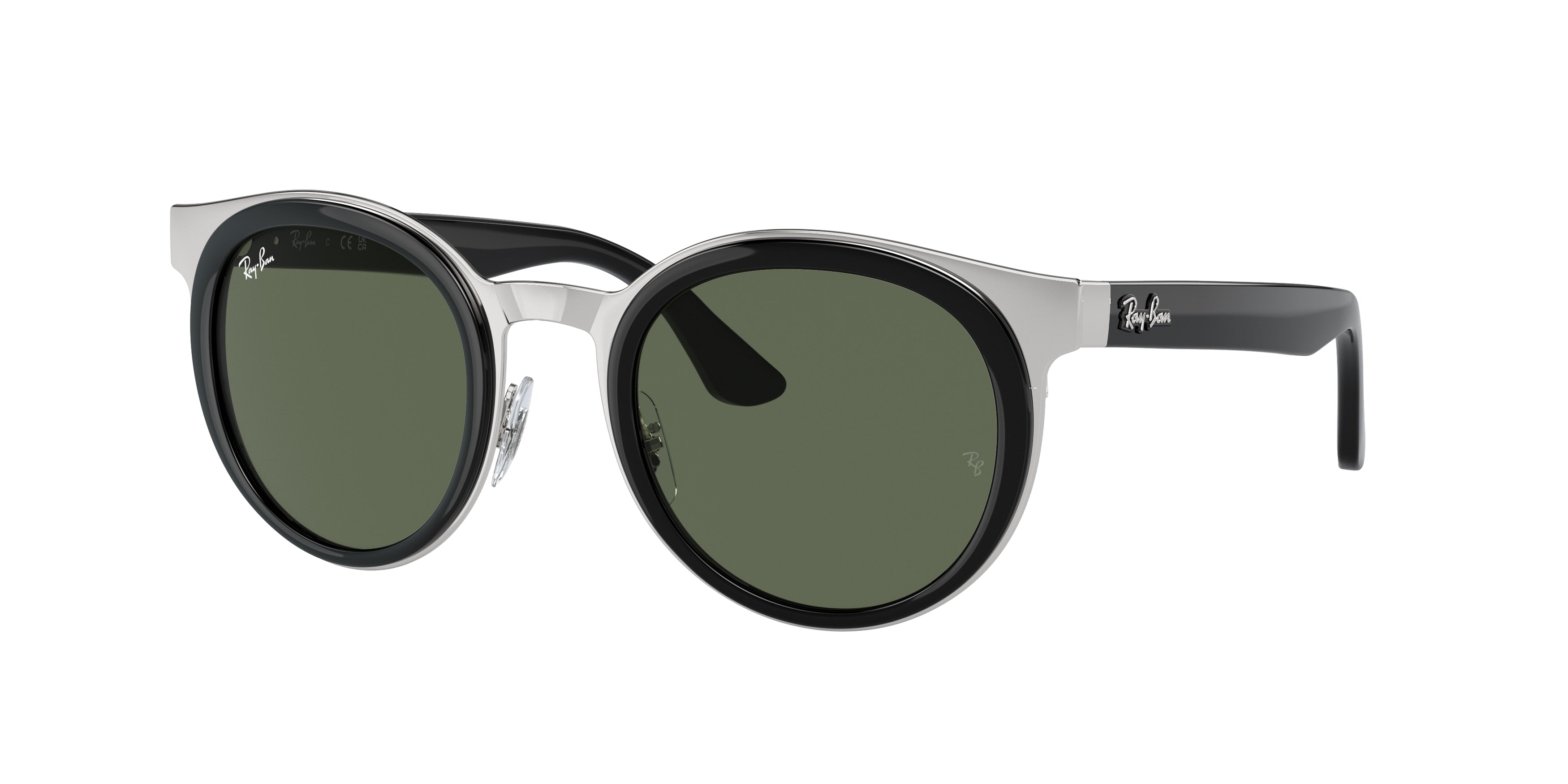 Ray-Ban BONNIE RB3710 Phantos Sunglasses  003/71-Black On Silver 50-140-24 - Color Map Black