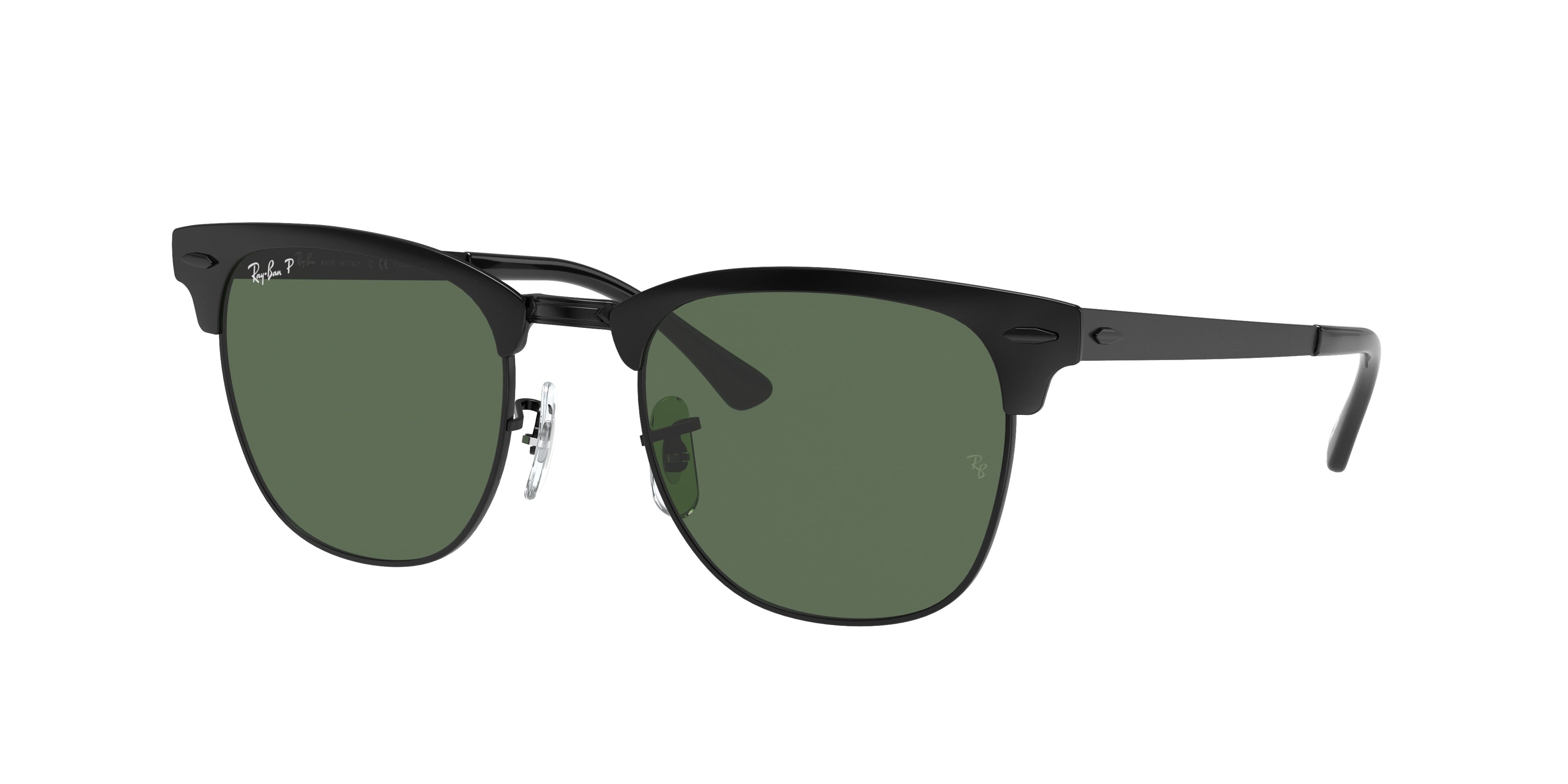 Ray-Ban CLUBMASTER METAL RB3716 Square Sunglasses  186/58-Black 50-145-21 - Color Map Black