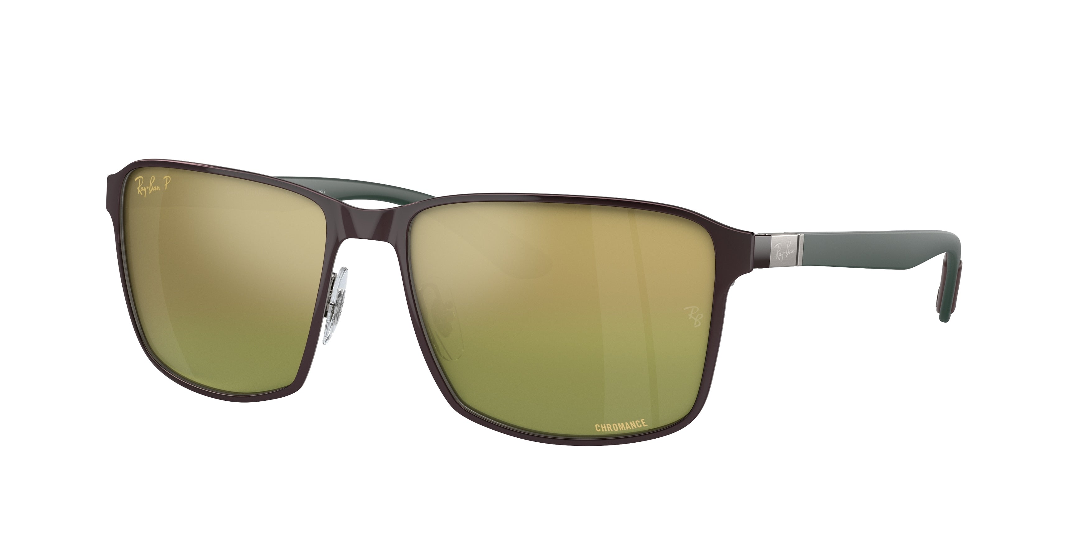 Ray-Ban RB3721CH Square Sunglasses  188/6O-Brown On Gunmetal 59-145-17 - Color Map Brown