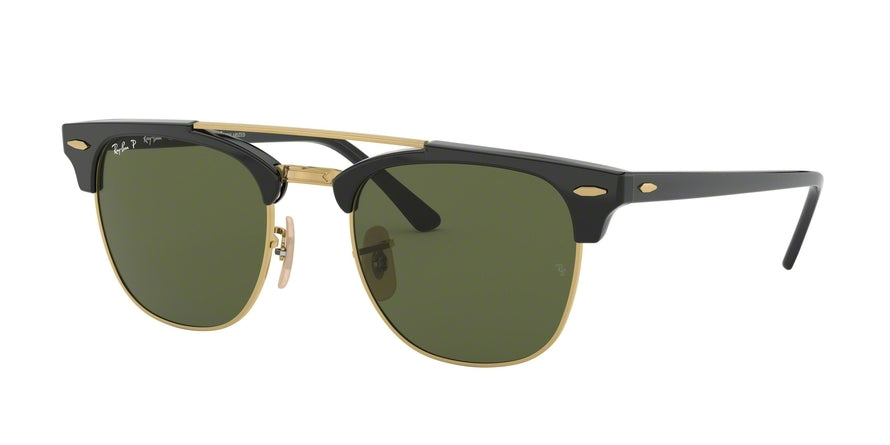 Ray-Ban CLUBMASTER DOUBLEBRIDGE RB3816 Square Sunglasses  901/58-BLACK 51-21-145 - Color Map black