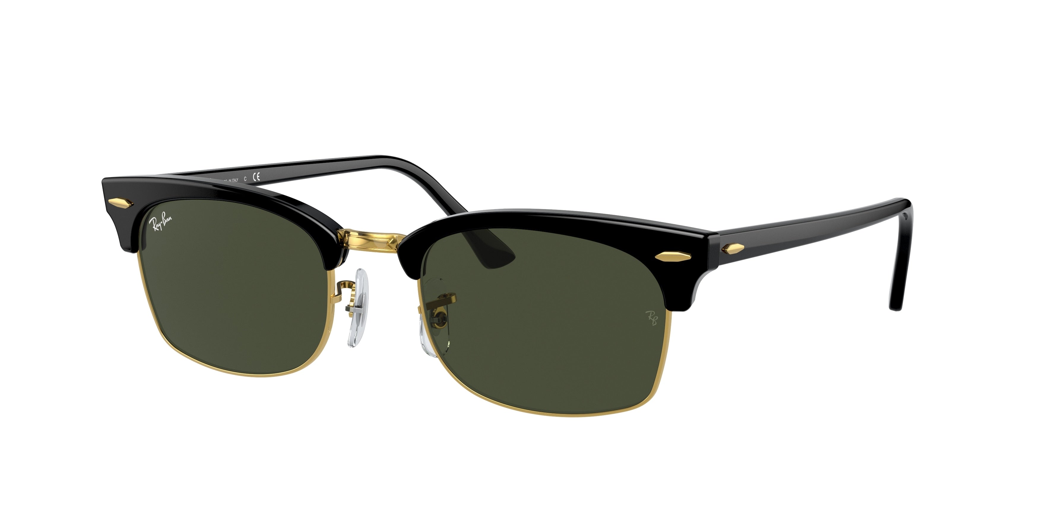 Ray-Ban CLUBMASTER SQUARE RB3916 Rectangle Sunglasses  130331-Black 52-145-21 - Color Map Black