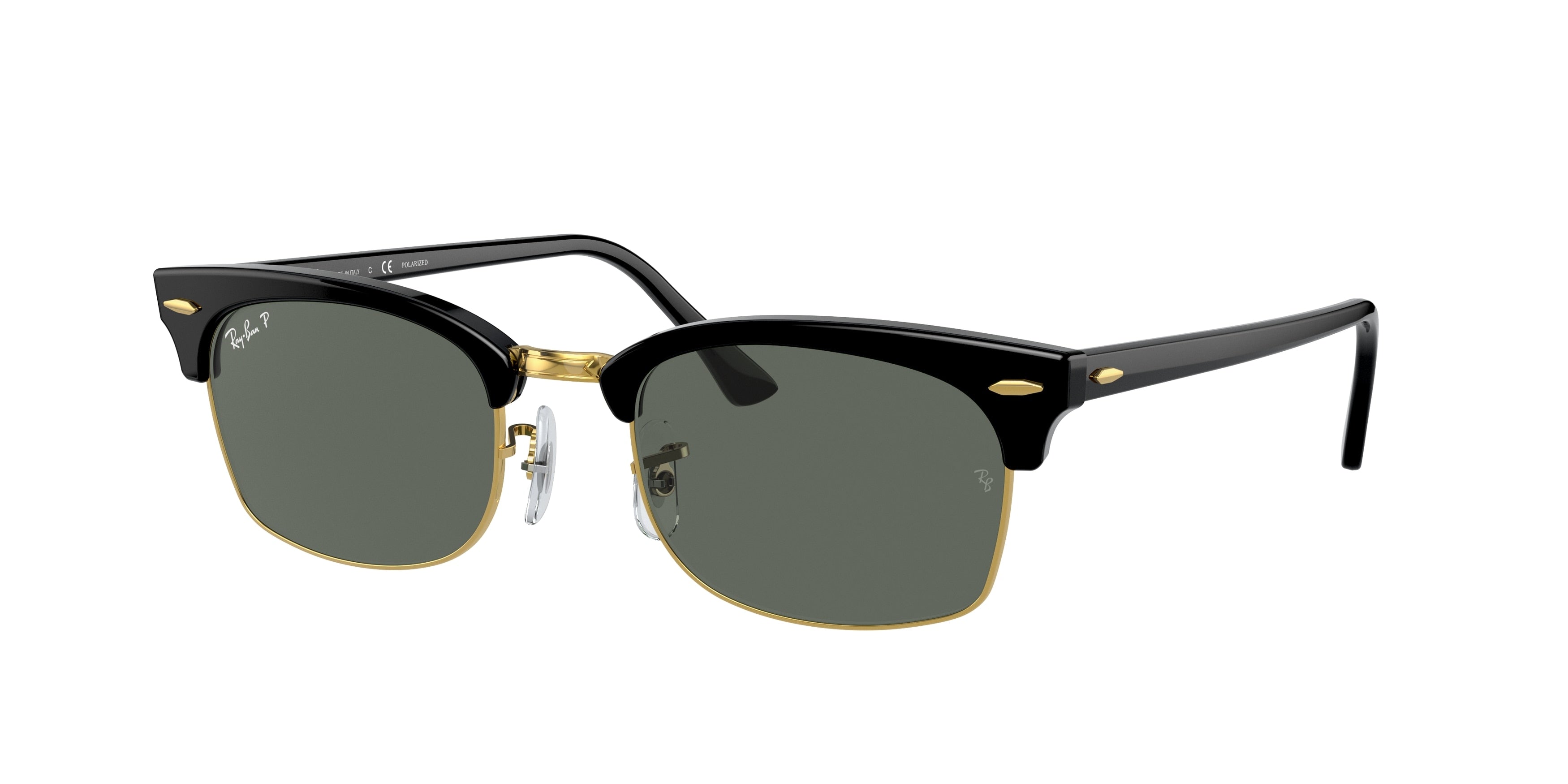 Ray-Ban CLUBMASTER SQUARE RB3916 Rectangle Sunglasses  130358-Black 52-145-21 - Color Map Black