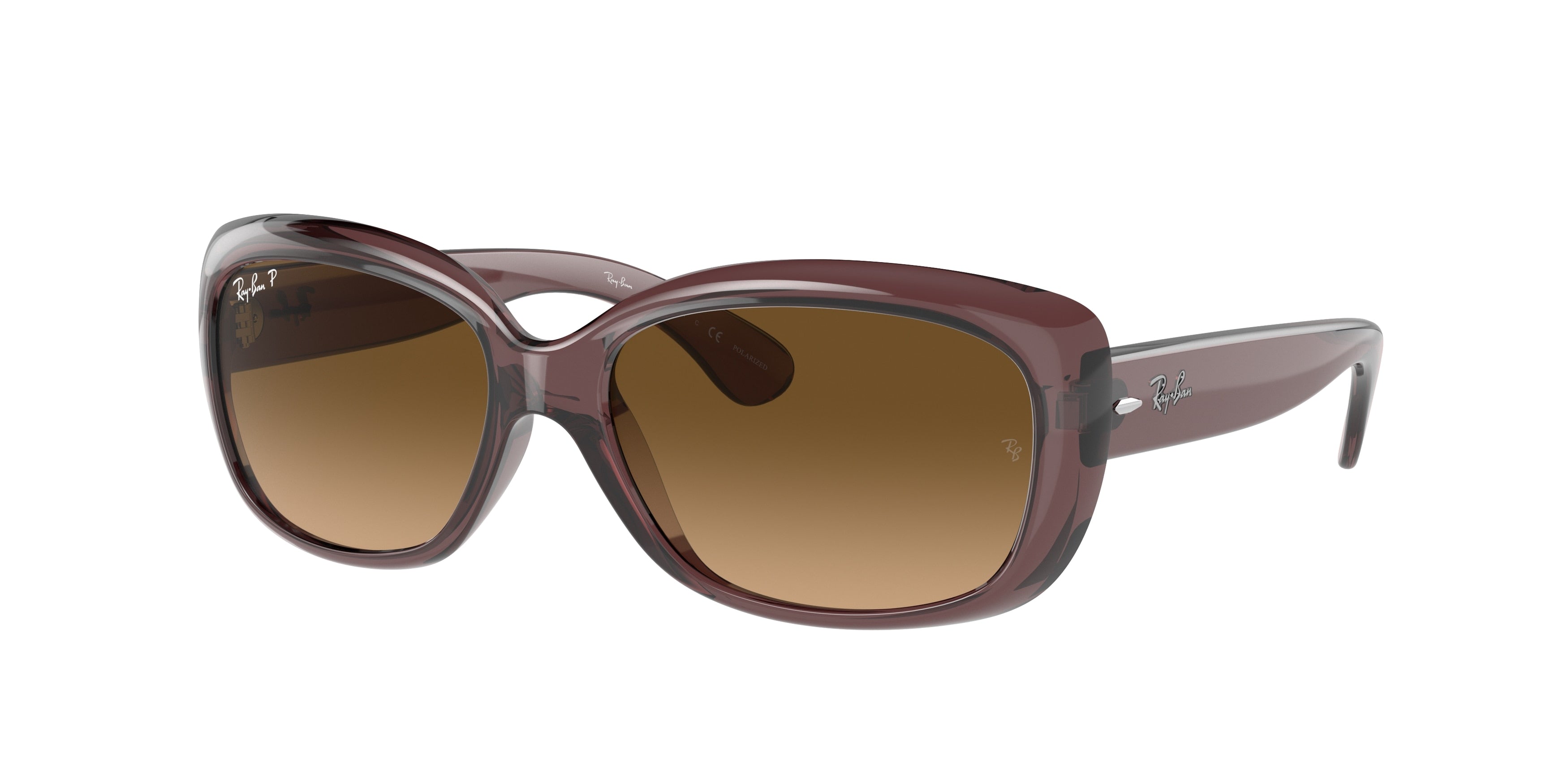 Ray-Ban JACKIE OHH RB4101 Butterfly Sunglasses  6593M2-Transparent Dark Brown 57-135-17 - Color Map Brown