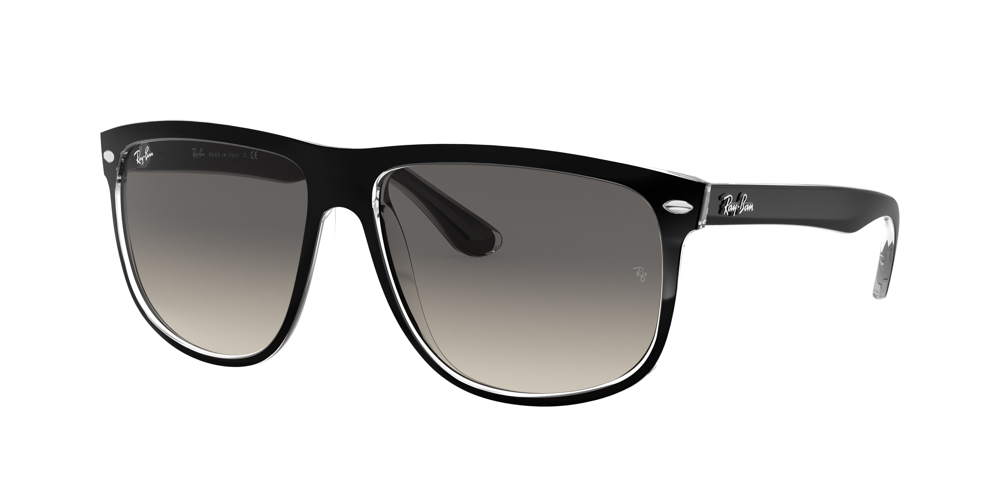 Ray-Ban BOYFRIEND RB4147 Square Sunglasses  603971-Black On Transparent 60-145-15 - Color Map Black