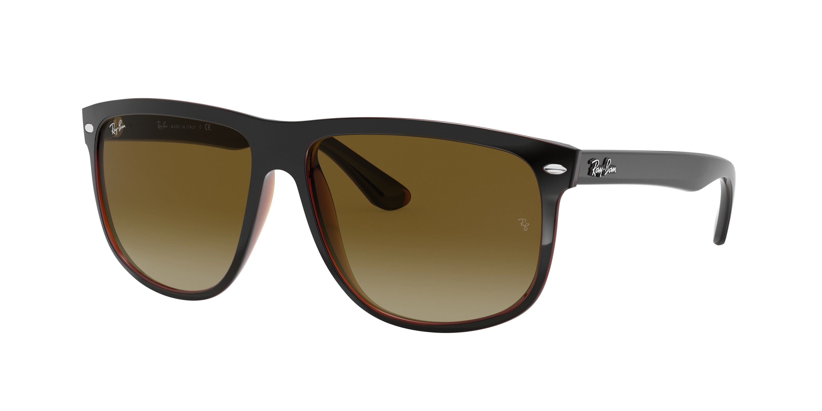 Ray-Ban BOYFRIEND RB4147 Square Sunglasses  609585-Black On Brown 60-145-15 - Color Map Black