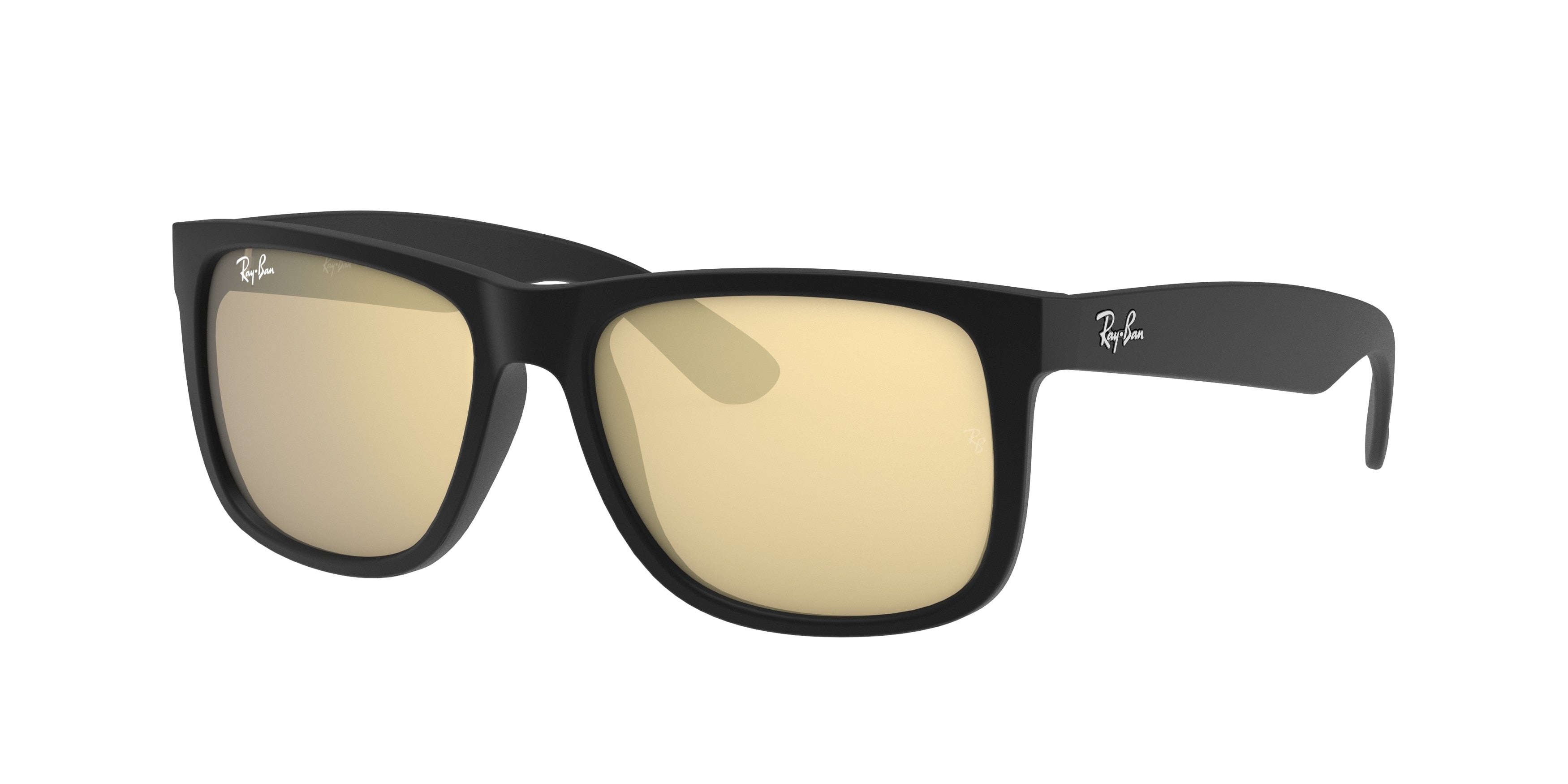 Ray-Ban JUSTIN RB4165 Square Sunglasses  622/5A-Black 53-145-16 - Color Map Black