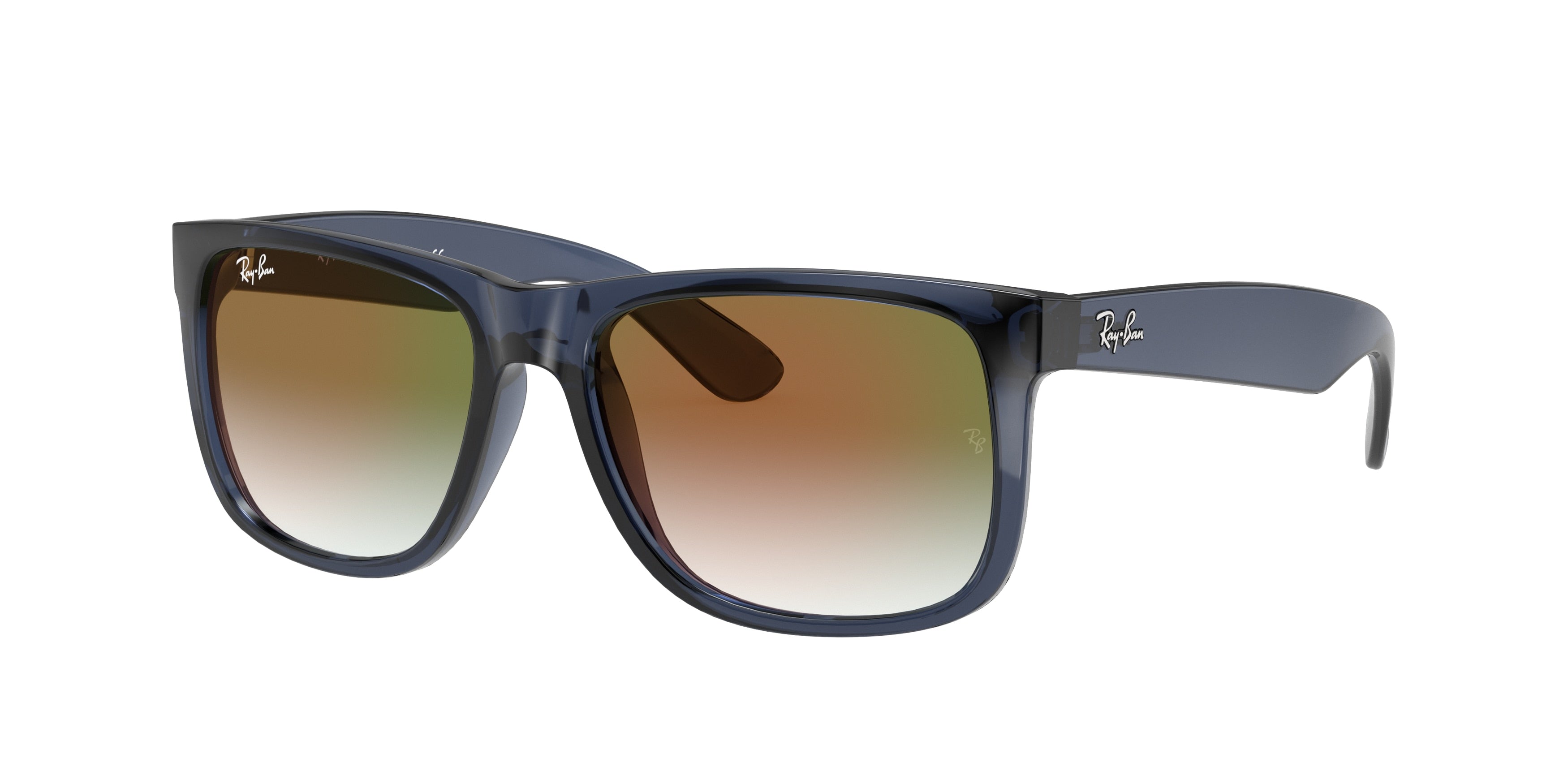 Ray-Ban JUSTIN RB4165 Square Sunglasses  6341T0-Transparent Blue 50-145-16 - Color Map Blue