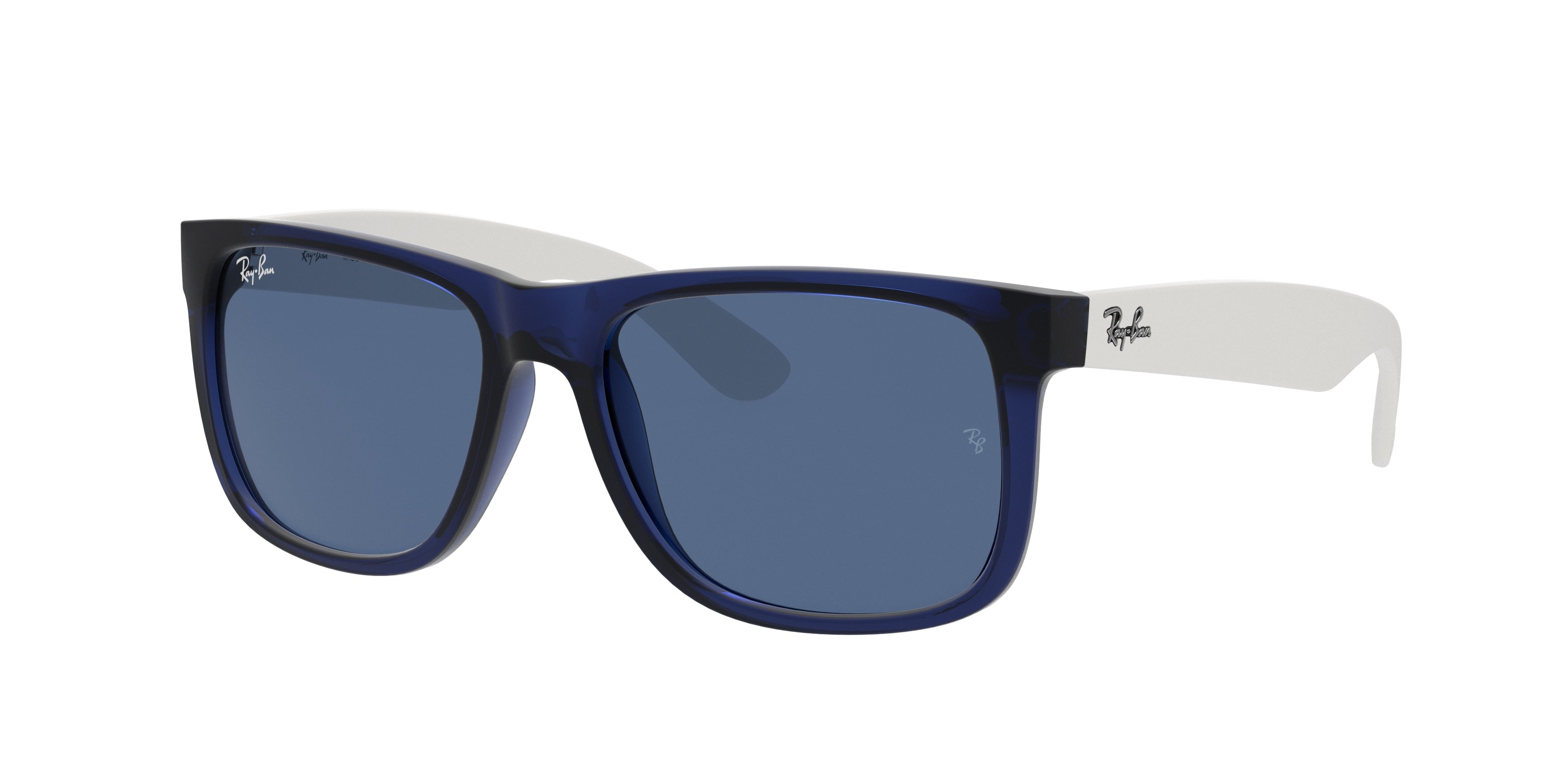 Ray-Ban JUSTIN RB4165 Square Sunglasses  651180-Transparent Blue 53-145-16 - Color Map Blue