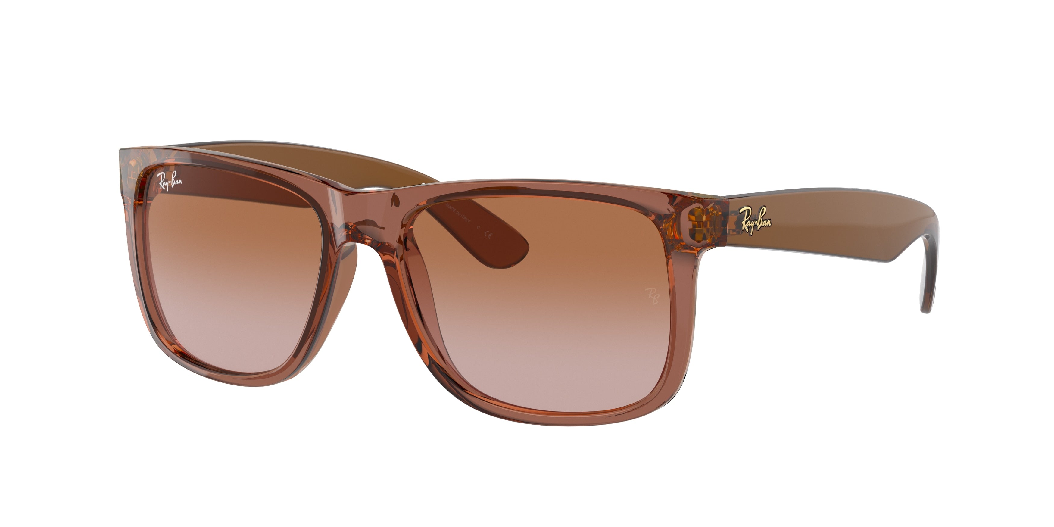 Ray-Ban JUSTIN RB4165 Square Sunglasses  659413-Transparent Light Brown 53-145-16 - Color Map Beige