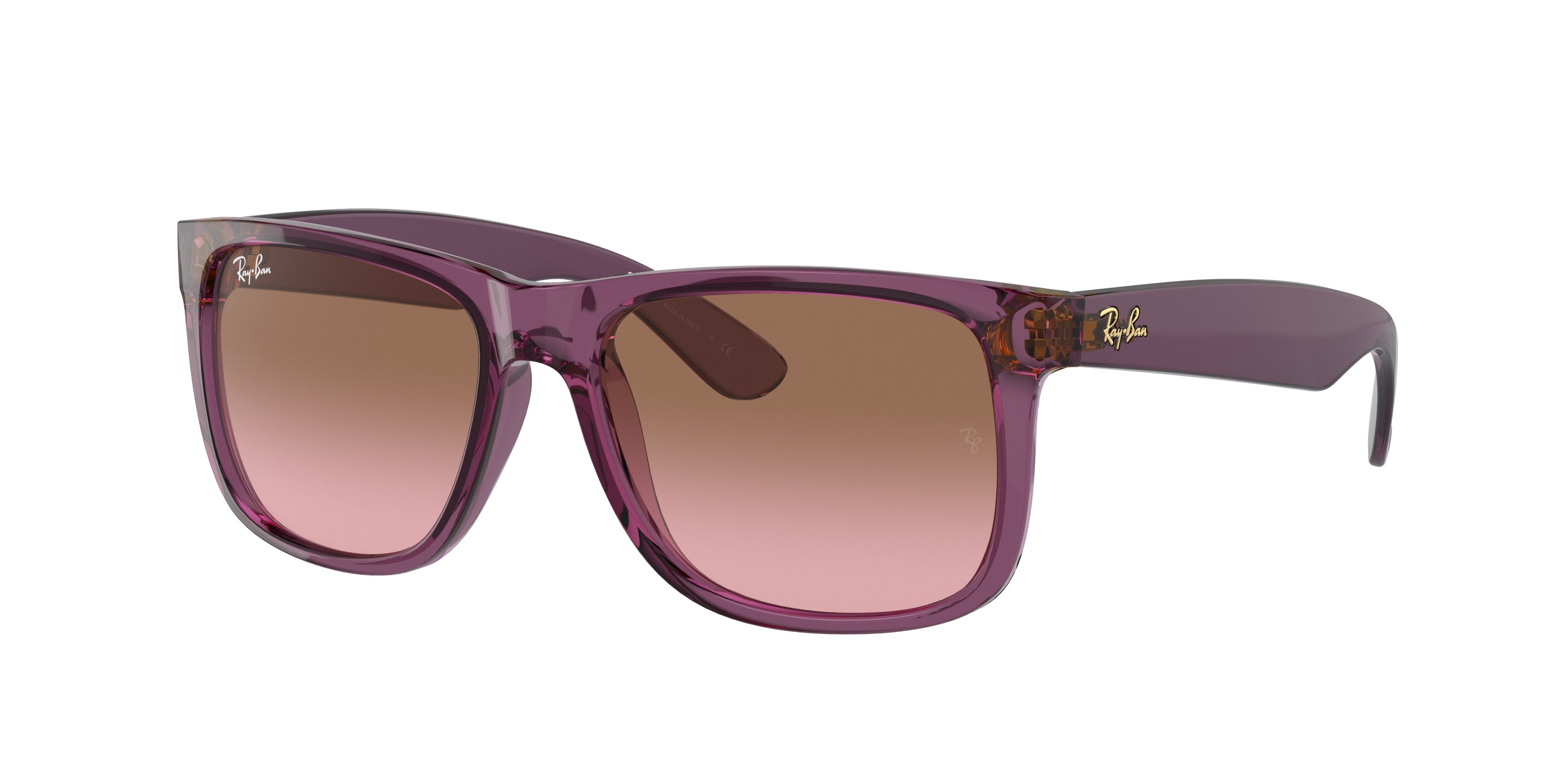 Ray-Ban JUSTIN RB4165 Square Sunglasses  659514-Transparent Violet 53-145-16 - Color Map Violet