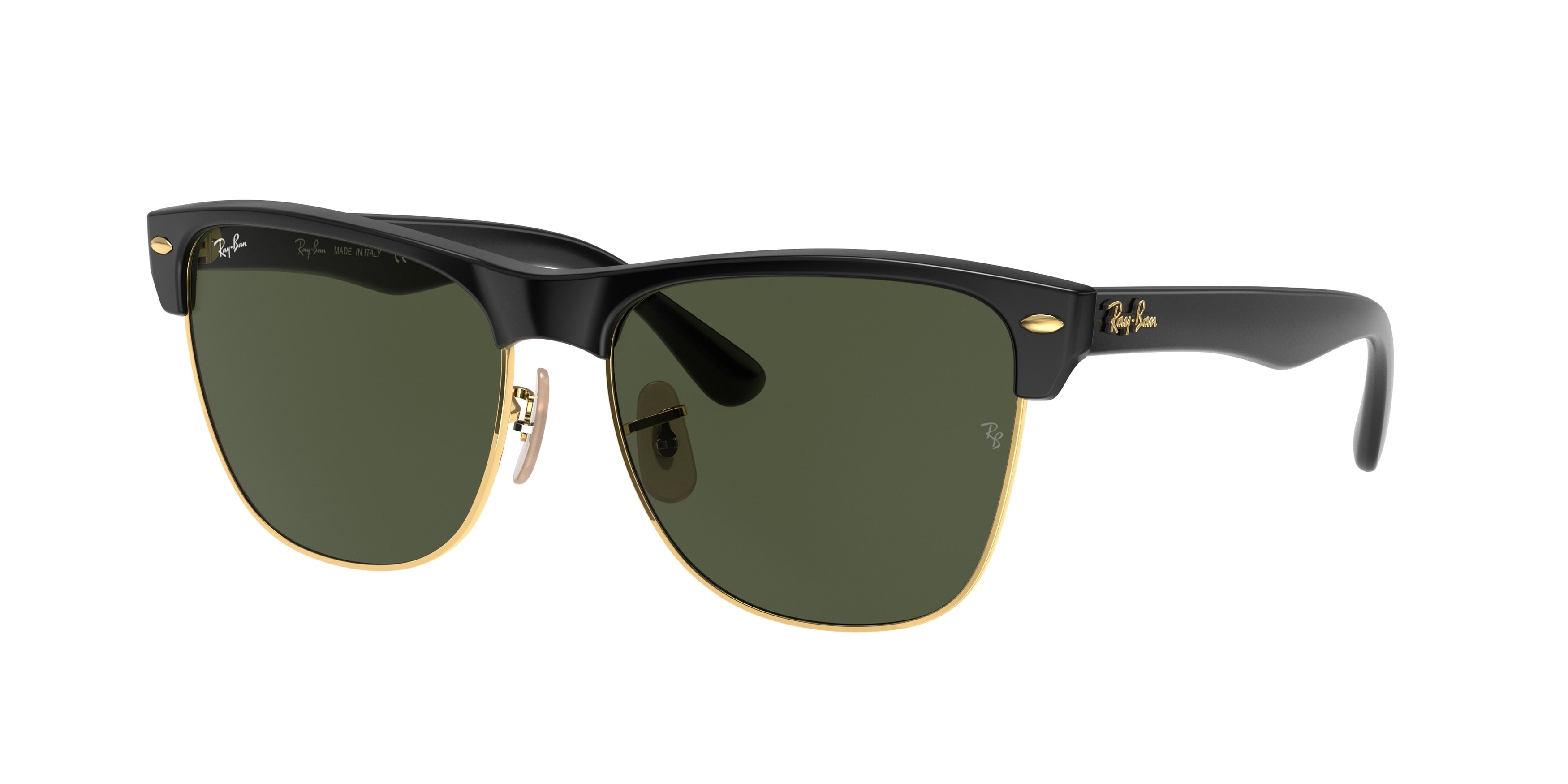 Ray-Ban CLUBMASTER OVERSIZED RB4175 Square Sunglasses  877-Black On Gold 57-145-16 - Color Map Black