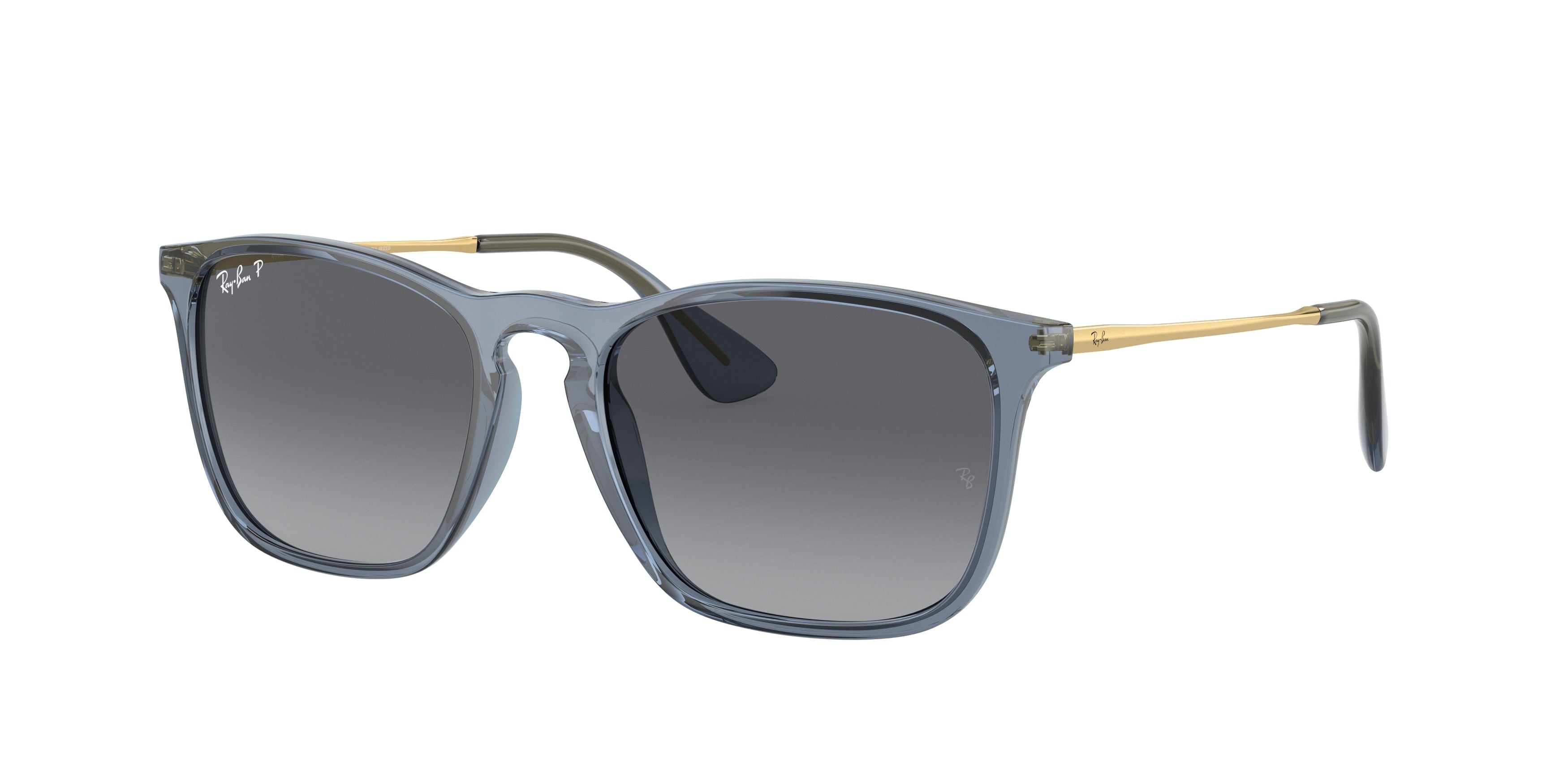 Ray-Ban CHRIS RB4187 Square Sunglasses  6592T3-Transparent Blue 53-145-18 - Color Map Blue