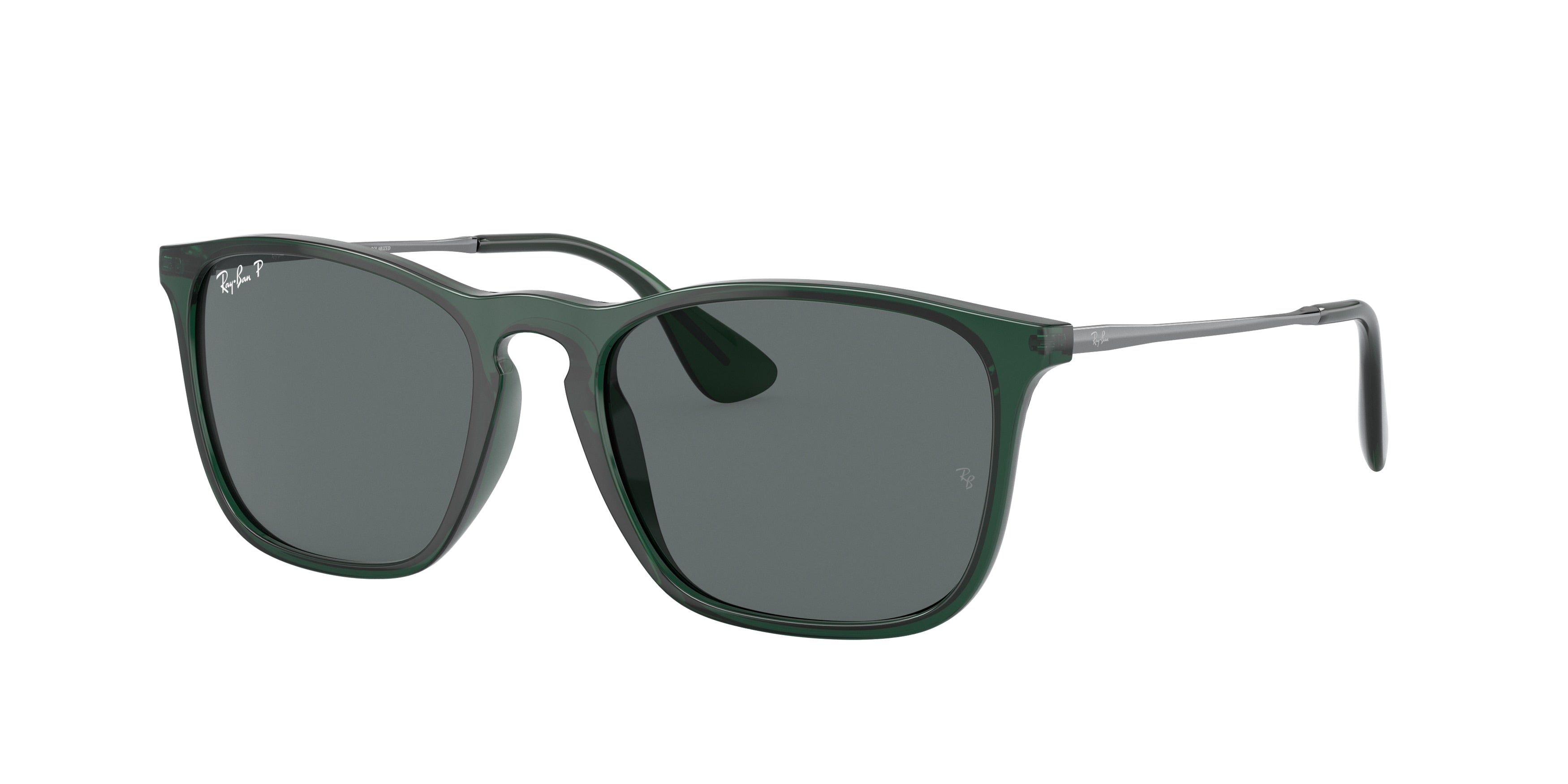 Ray-Ban CHRIS RB4187 Square Sunglasses  666381-Transparent Green 53-145-18 - Color Map Green