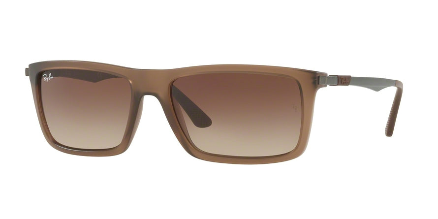 Ray-Ban RB4214 Rectangle Sunglasses  629813-MATTE TRANSPARENT BROWN 59-17-145 - Color Map brown