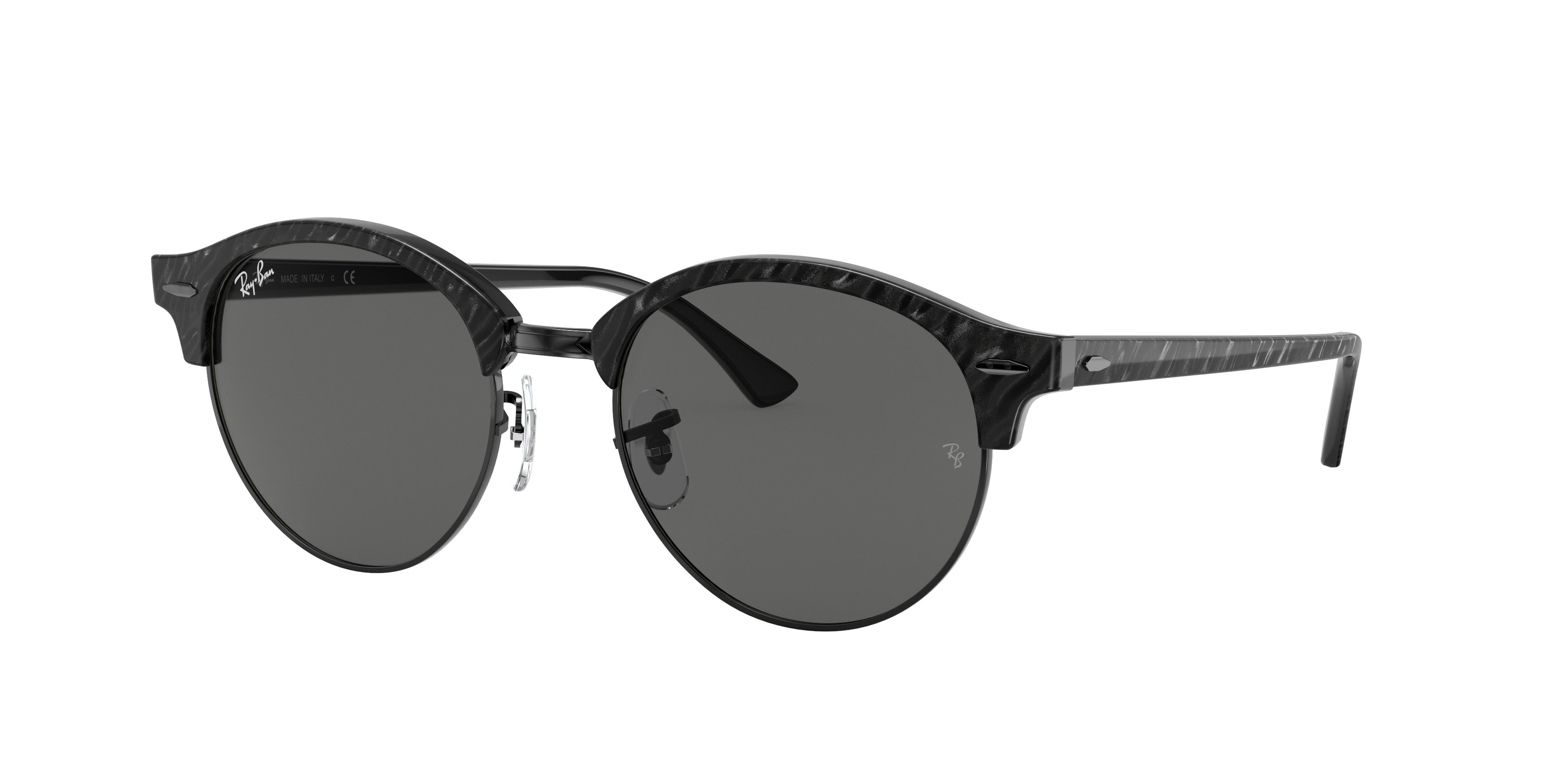 Ray-Ban CLUBROUND RB4246 Round Sunglasses  1305B1-Black 51-145-19 - Color Map Black