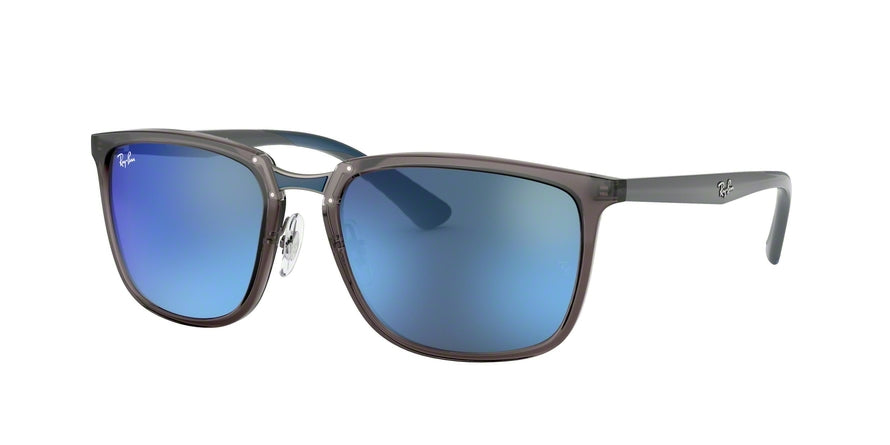 Ray-Ban RB4303 Square Sunglasses  636355-TRANSPARENT GREY 57-19-145 - Color Map grey