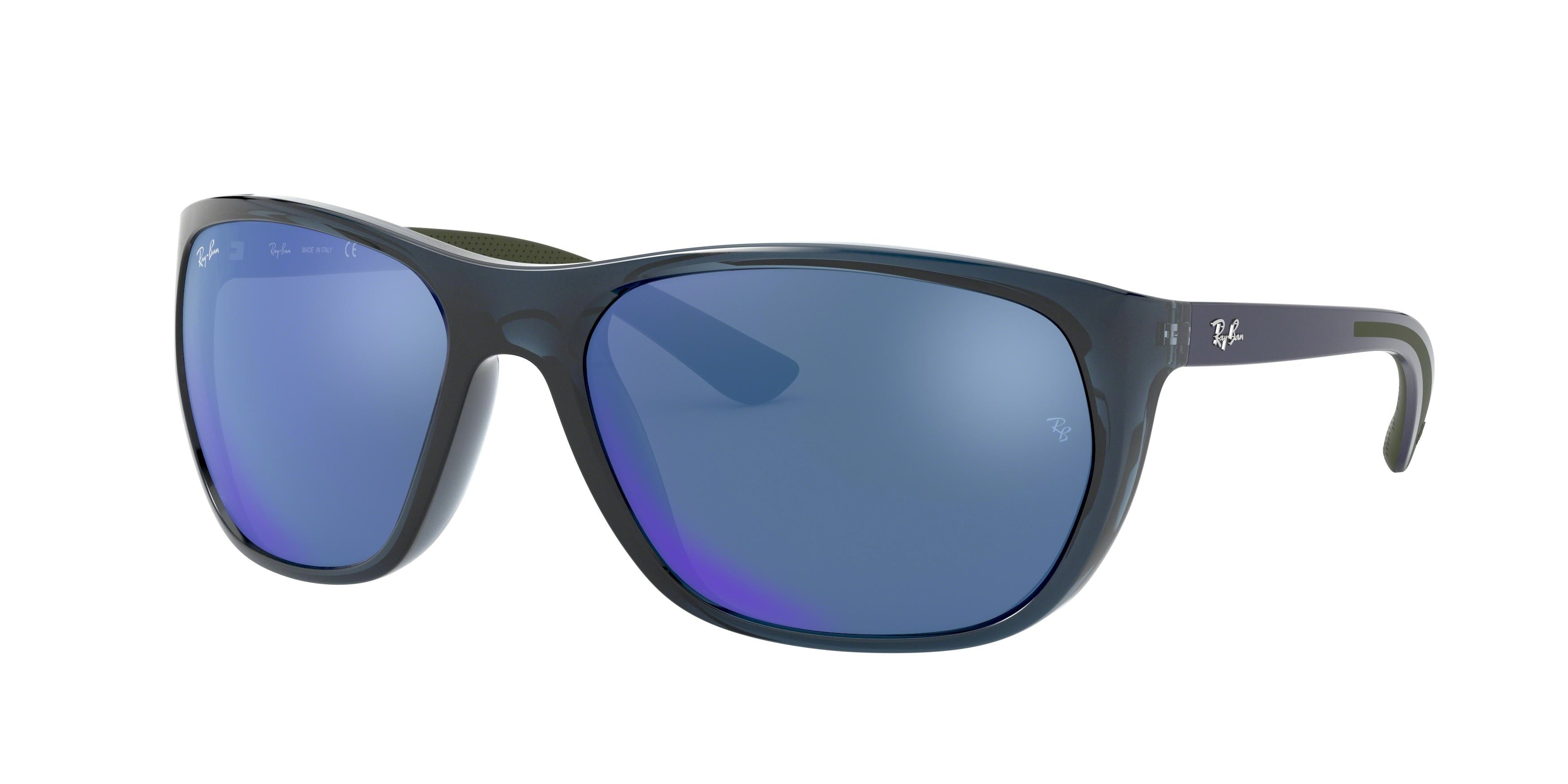 Ray-Ban RB4307 Square Sunglasses  643855-Transparent Blue 61-130-18 - Color Map Blue