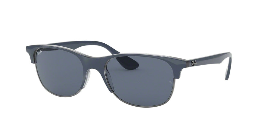 Ray-Ban RB4319 Square Sunglasses  640780-TOP BLUE ON TRASPARENT BLUE 55-18-145 - Color Map blue