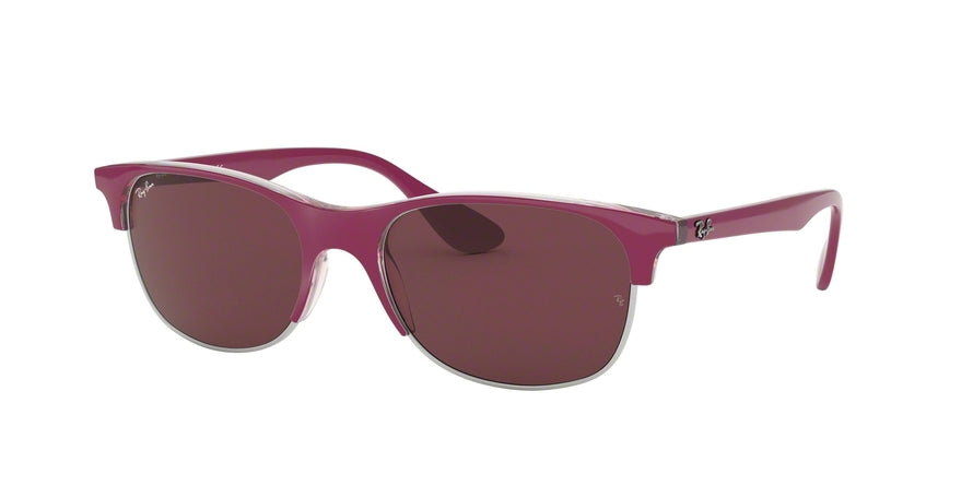 Ray-Ban RB4319 Square Sunglasses  640875-TOP PINK ON TRASPARENT PINK 55-18-145 - Color Map pink