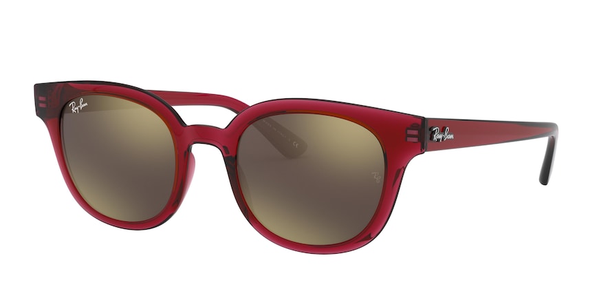 Ray-Ban RB4324 Square Sunglasses  645193-TRANSPARENT RED 50-21-150 - Color Map red
