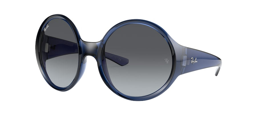 Ray-Ban RB4345 Round Sunglasses  65318G-TRANSPARENT BLUE 58-20-125 - Color Map blue