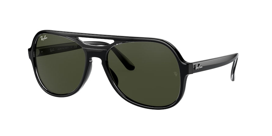 Ray-Ban POWDERHORN RB4357 Pilot Sunglasses  654531-BLACK TRASPARENT BLACK 58-17-140 - Color Map black