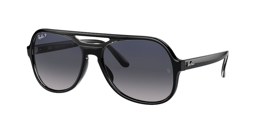 Ray-Ban POWDERHORN RB4357 Pilot Sunglasses  654578-BLACK TRANSPARENT BLACK 58-17-140 - Color Map black