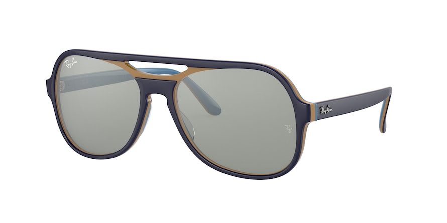 Ray-Ban POWDERHORN RB4357 Pilot Sunglasses  6546W3-BLUE CREAMY LIGHT BLUE 58-17-140 - Color Map blue