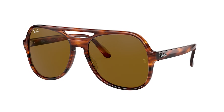 Ray-Ban POWDERHORN RB4357 Pilot Sunglasses  954/33-STRIPED HAVANA 58-17-140 - Color Map havana
