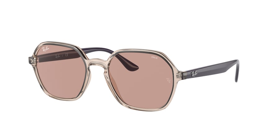 Ray-Ban RB4361F Irregular Sunglasses  6573Q4-LIGHT BROWN 54-18-145 - Color Map light brown