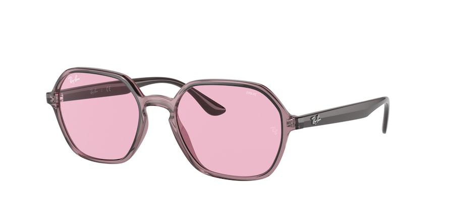 Ray-Ban RB4361F Irregular Sunglasses  6574Q3-TRANSPARENT VIOLET 54-18-145 - Color Map violet