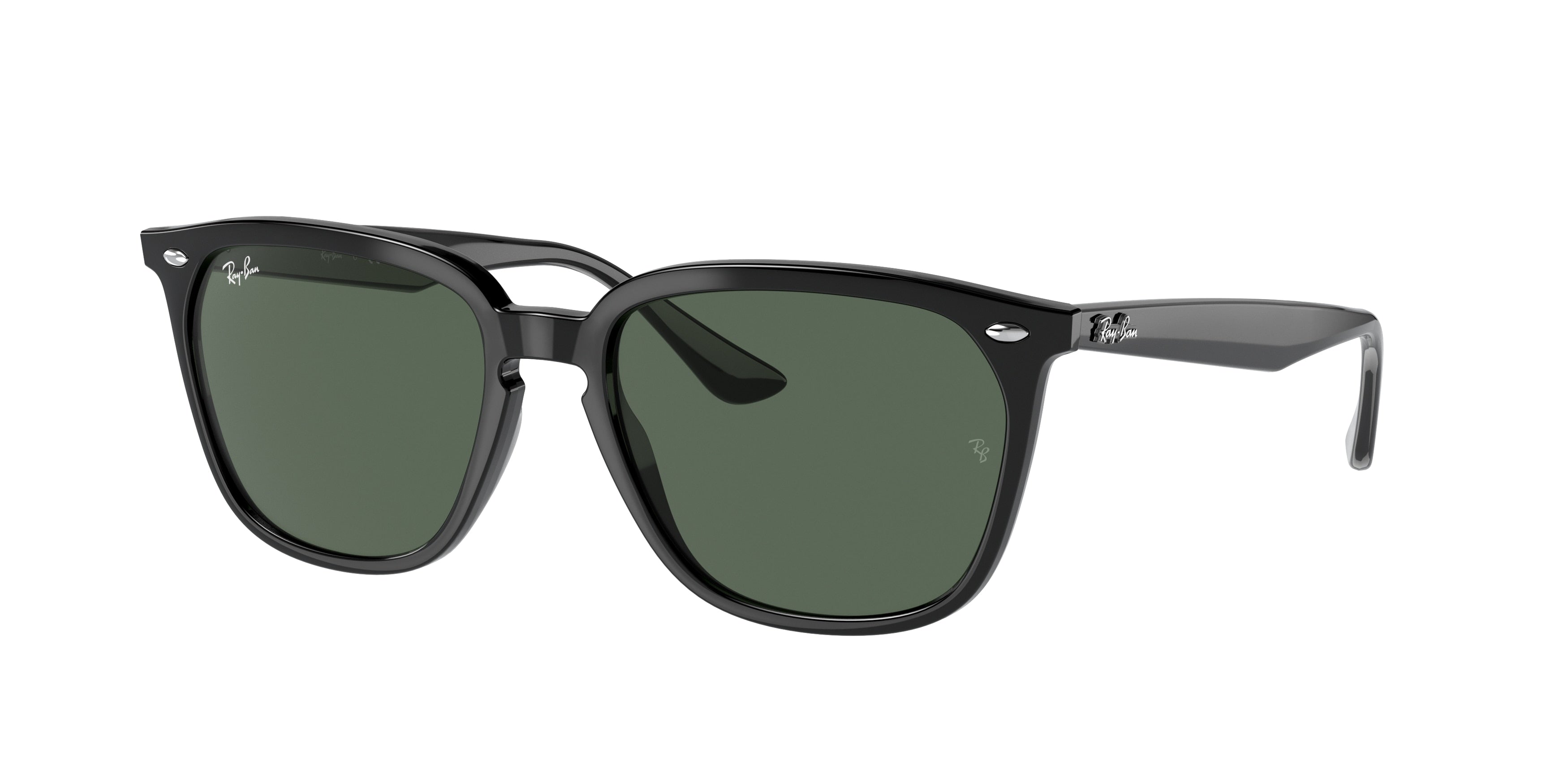 Ray-Ban RB4362F Square Sunglasses  901/71-Black 55-145-18 - Color Map Black